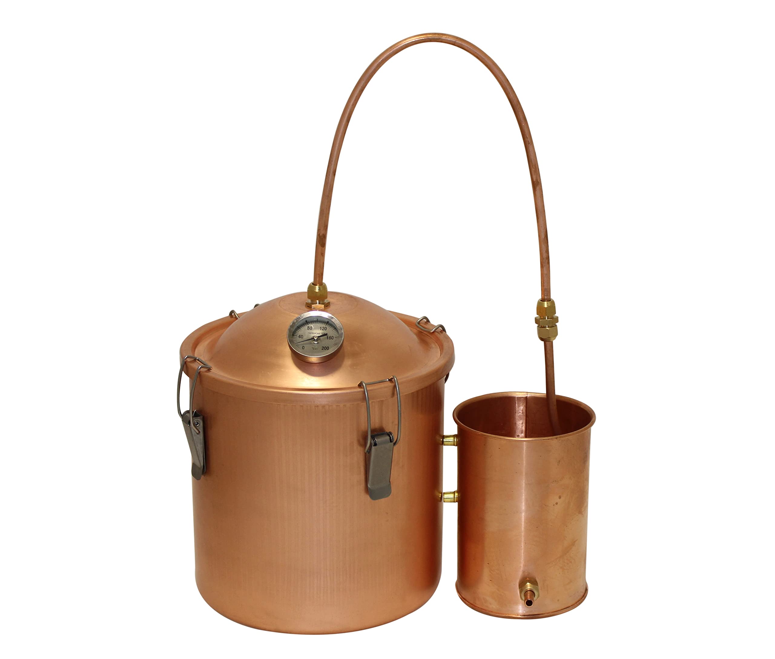 3 Gallon Copper Pot Still Boiler Kit for Home Brewing - Distill Wine, Alcohol & Pure Water | Perfect for Moonshine, Essential Oils & Hydrosols Making