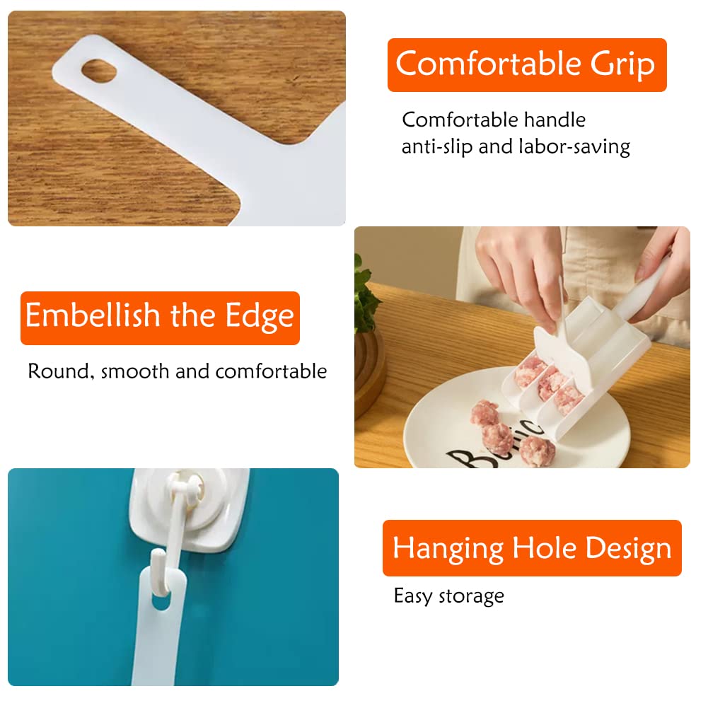Non-Stick Triple Meatball Maker - Make 3 Meatballs at Once | Perfect for Kitchen, Meatballs, Cookie Dough & Sorbet Rice Balls | Ideal for Meal Prep, Parties & Quick Cooking (1 Set)