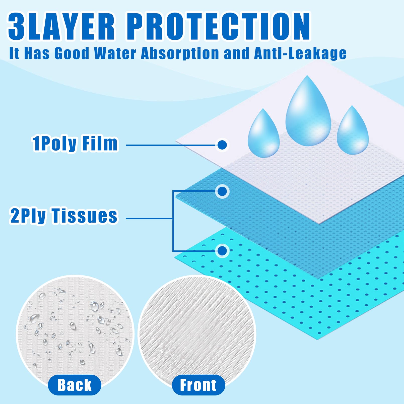 250Pcs White Dental Bibs - Disposable 3-Ply Waterproof Tattoo & Piercing Bibs - 13