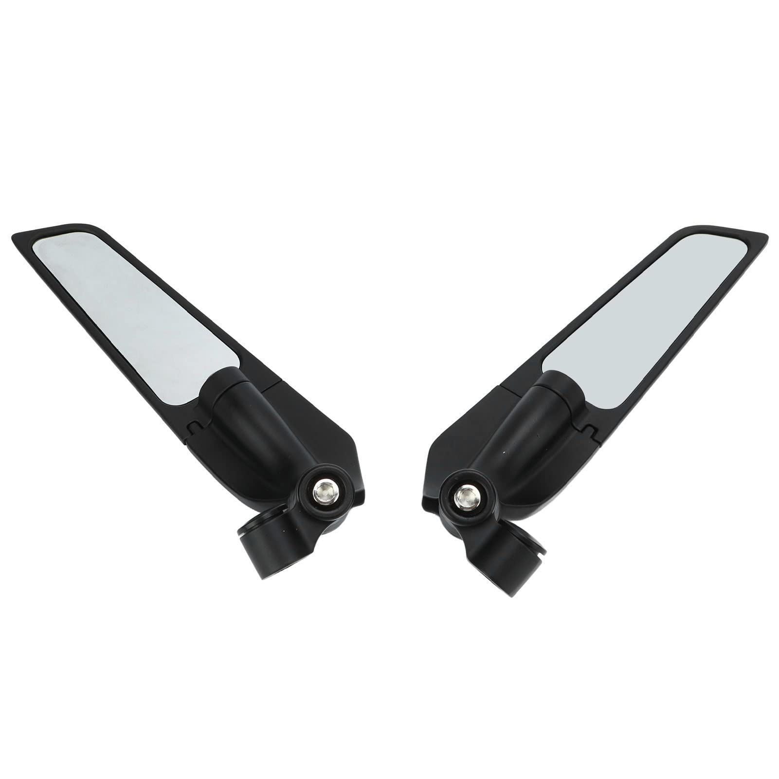 Universal Motorcycle Handlebar Mirrors - 2pcs Rugged Weatherproof Wing Mirrors for Motorbikes, Perfect for Adventure Riding & City Commuting
