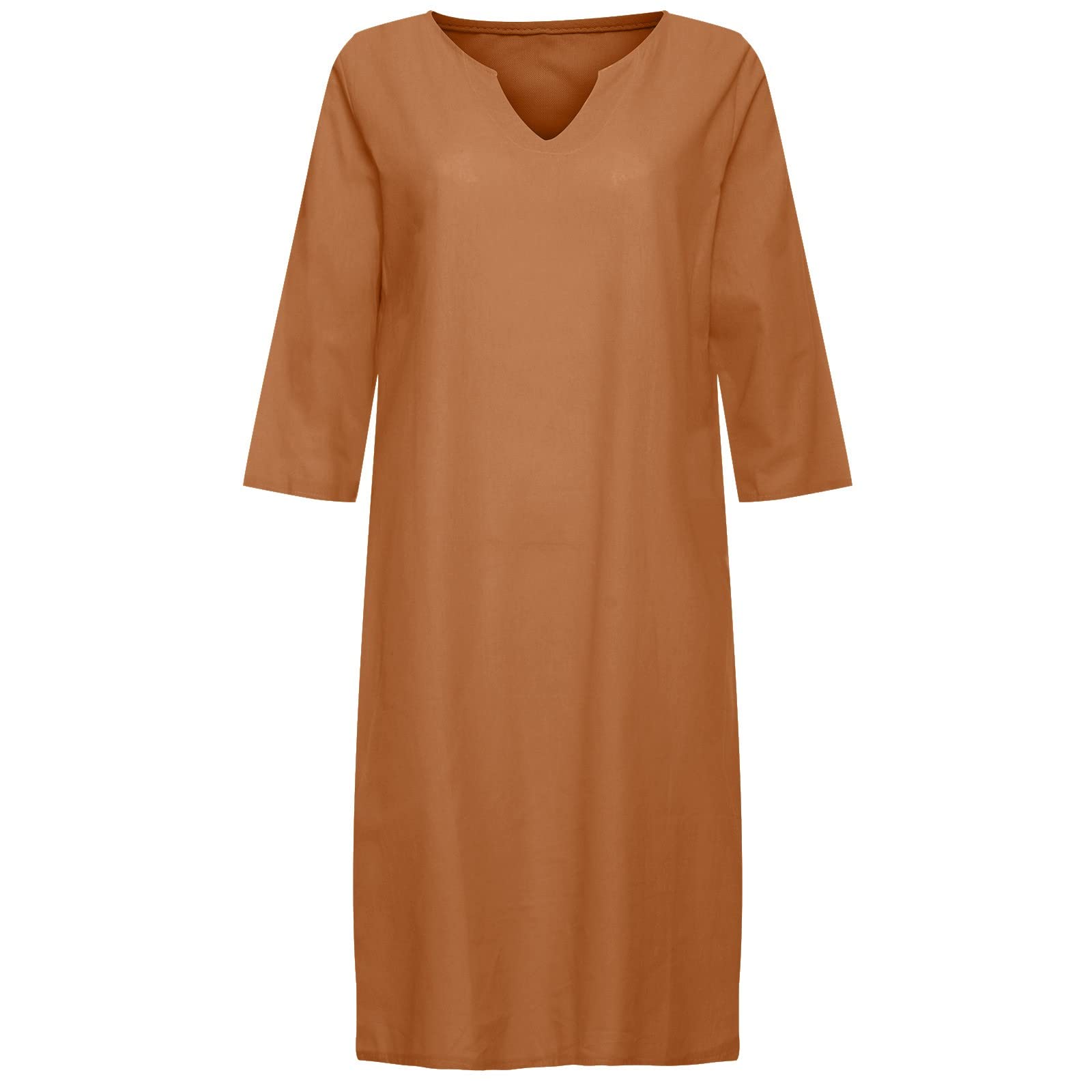 OIOLOYJM Plus Size Summer Dresses for Women 2025 - Flowy 3/4 Sleeve Boho Kaftan Dress for Curvy Women | Beach Vacation, Casual Outing, Summer Party Wear