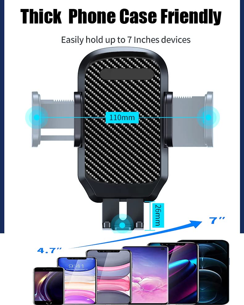 Military Grade Car Phone Holder with Powerful Suction - Adjustable Gooseneck Dashboard & Windshield Mount for iPhone 16/15/14 & All Smartphones - Perfect for Trucks, Commuting & Road Trips