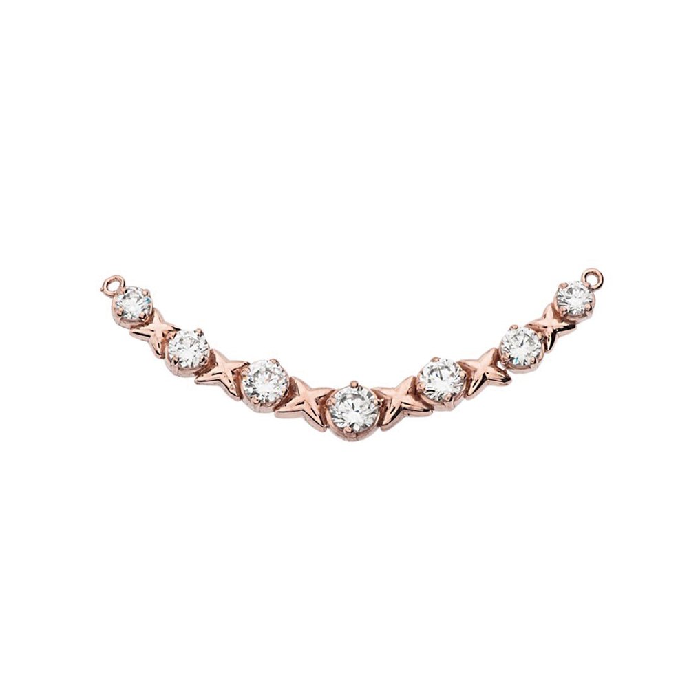 14k Rose Gold Diamond XOXO Pendant Necklace for Women - Elegant Valentine's Day Gift, Anniversary Jewelry for Her, Romantic Love Necklace for Girlfriend