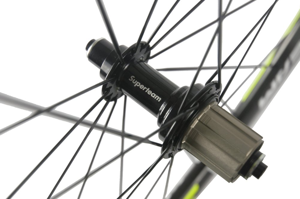 Superteam Carbon Fiber Road Bike Wheelset 700C Clincher - 50mm Deep 23mm Wide Matte Finish | Lightweight Aero Racing Wheels for Road Cycling & Triathlon Training