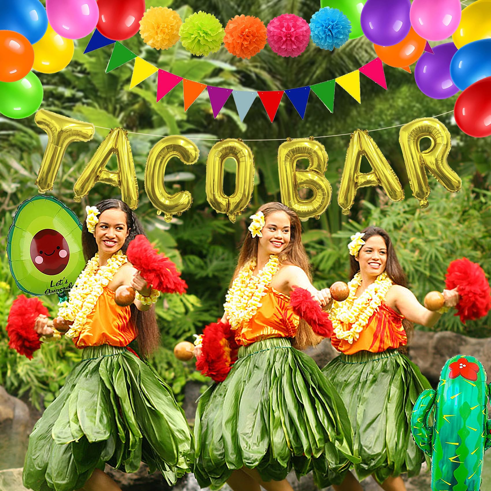 Taco Bar Decorations Set - Cinco De Mayo & Mexican Fiesta Party Supplies - Taco Birthday Party Decorations with Balloons - Perfect for Taco Themed Parties, Cinco De Mayo Celebrations & Mexican Fiesta Events