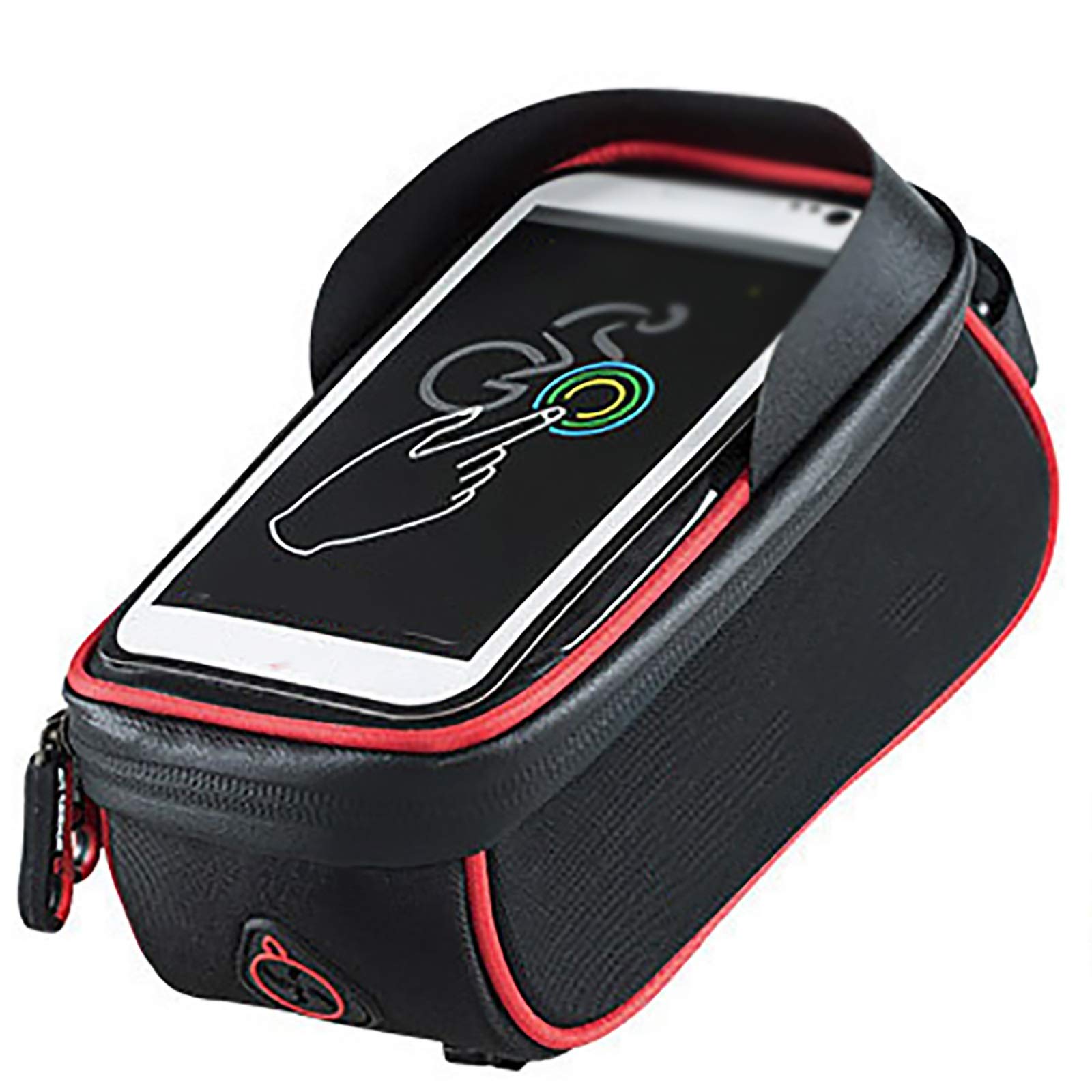 Universal Waterproof Bike Phone Mount - Touchscreen Compatible Bicycle Handlebar Phone Holder (8.5x7.5x20cm) for Mountain/Road Bikes - Red - Perfect for Cycling, Commuting & Outdoor Adventures
