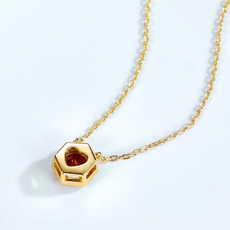 Hexagon Bezel Birthstone Necklace - Personalized Gemstone Jewelry for Women | NL812 | Perfect Gift for Birthday, Anniversary & Mother's Day