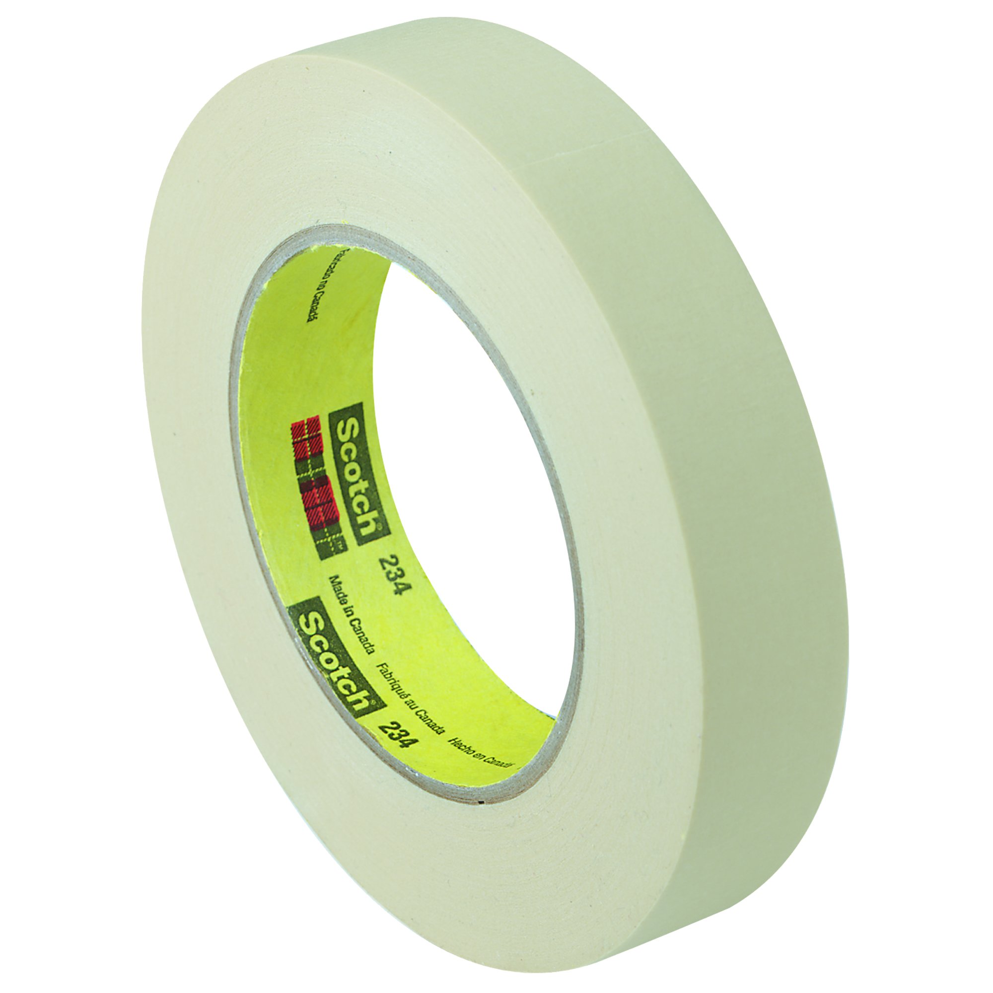 3M General Purpose Masking Tape 234 - Tan, 36mm x 55m, 5.9 Mil Thickness (24 Rolls per Case) - Ideal for Painting, DIY Projects, and Home Repairs