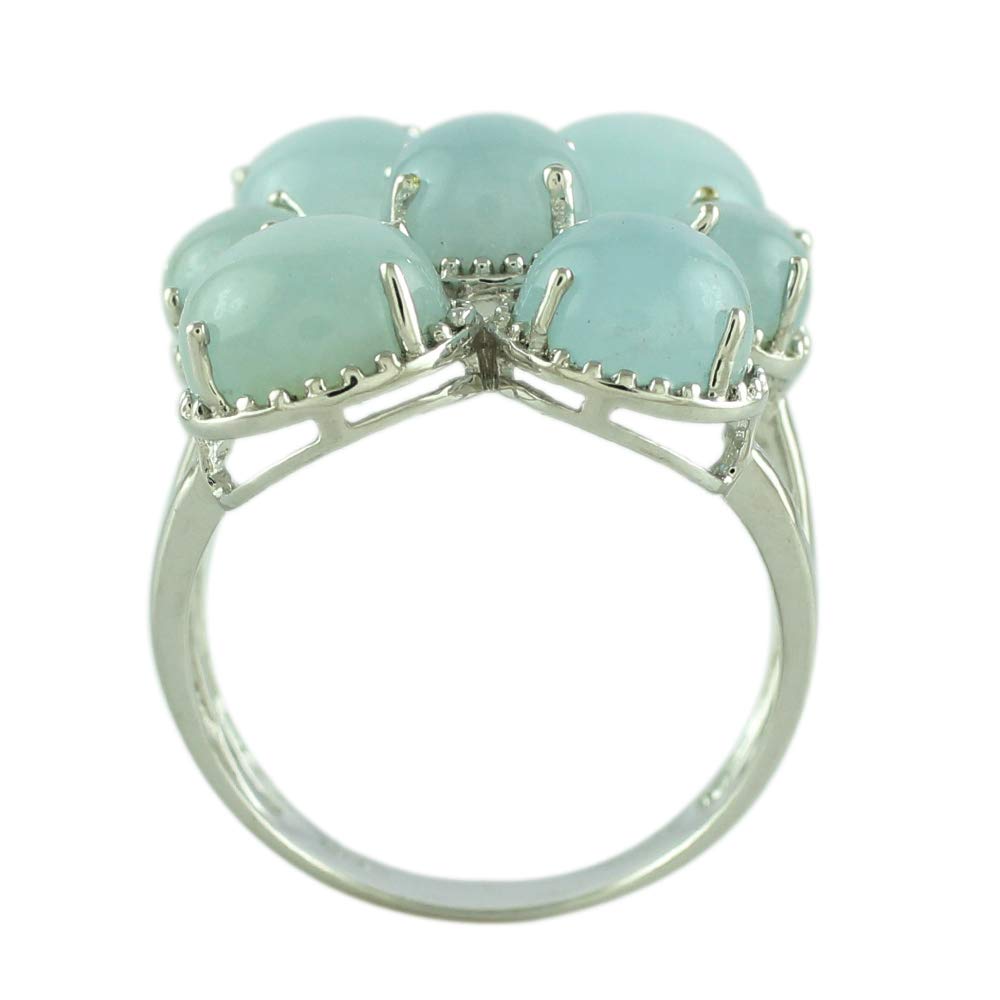 10.02 Carat SGL Milky Aquamarine Sterling Silver Cluster Ring for Women | Elegant 925 Silver Jewelry Gift for Anniversary, Birthday & Special Occasions