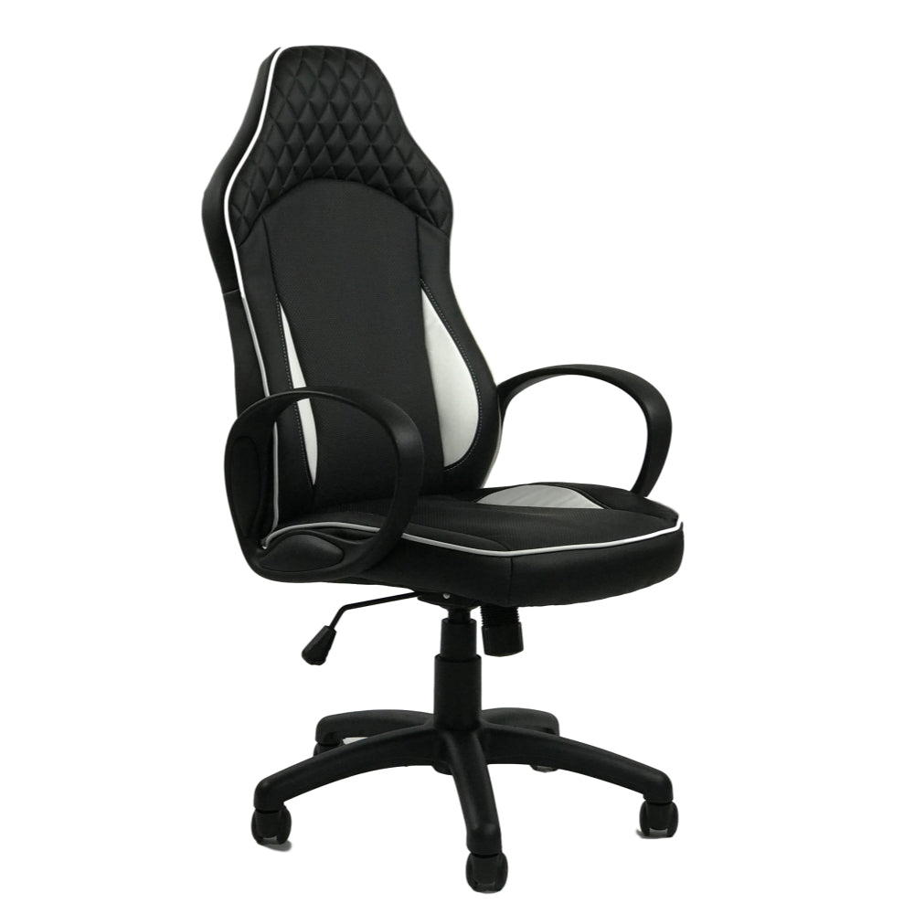 HAWK SERIES 1093H Ergonomic Gaming Chair - Black & White - High Back Racing Style with Lumbar Support for PC, Office, and Esports Gamers