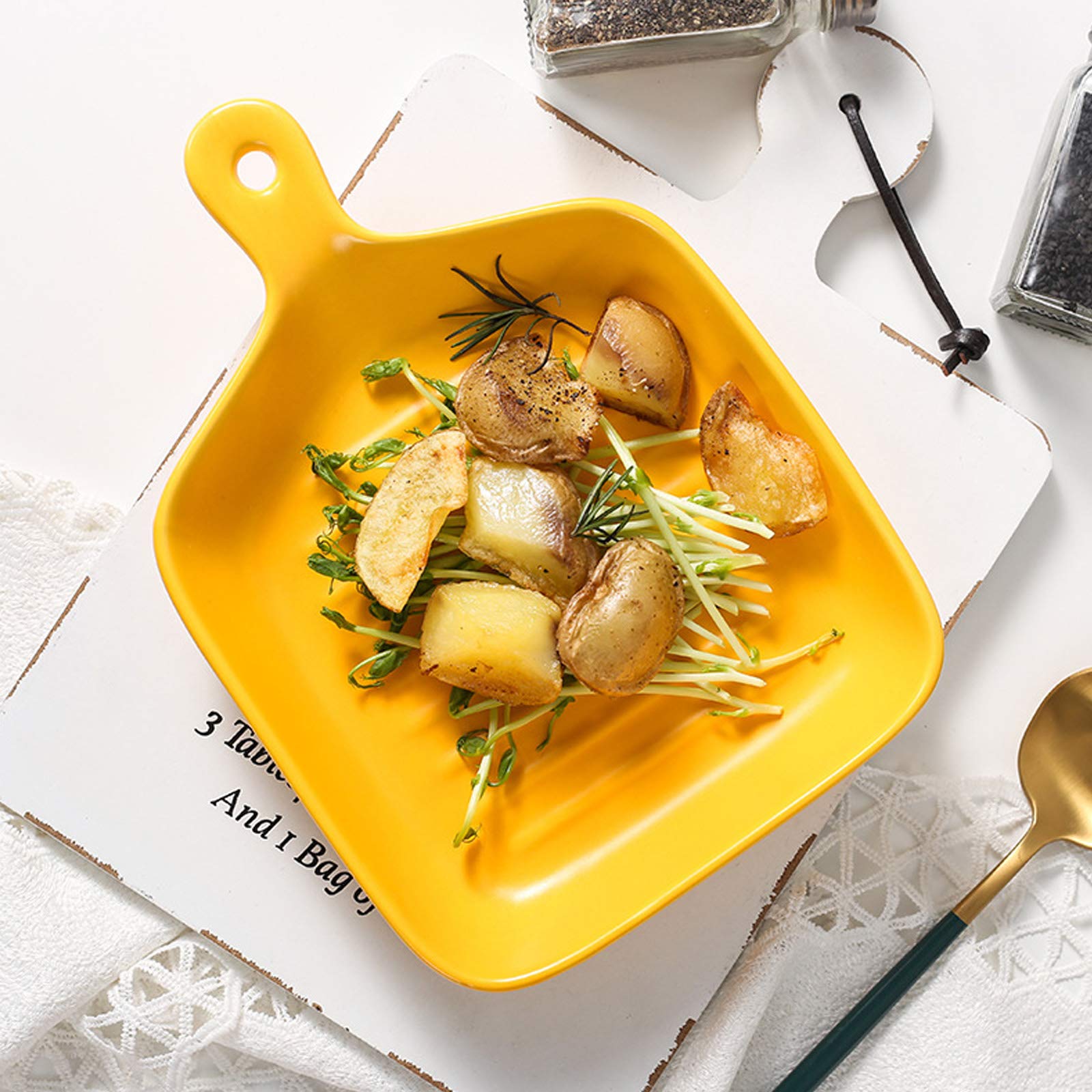 Nordic Style Ceramic Plates Set of 2 - Modern Western Dinnerware for Breakfast, Snacks & Home Decor | Elegant Dish Set for Dining, Entertaining & Kitchen Decor
