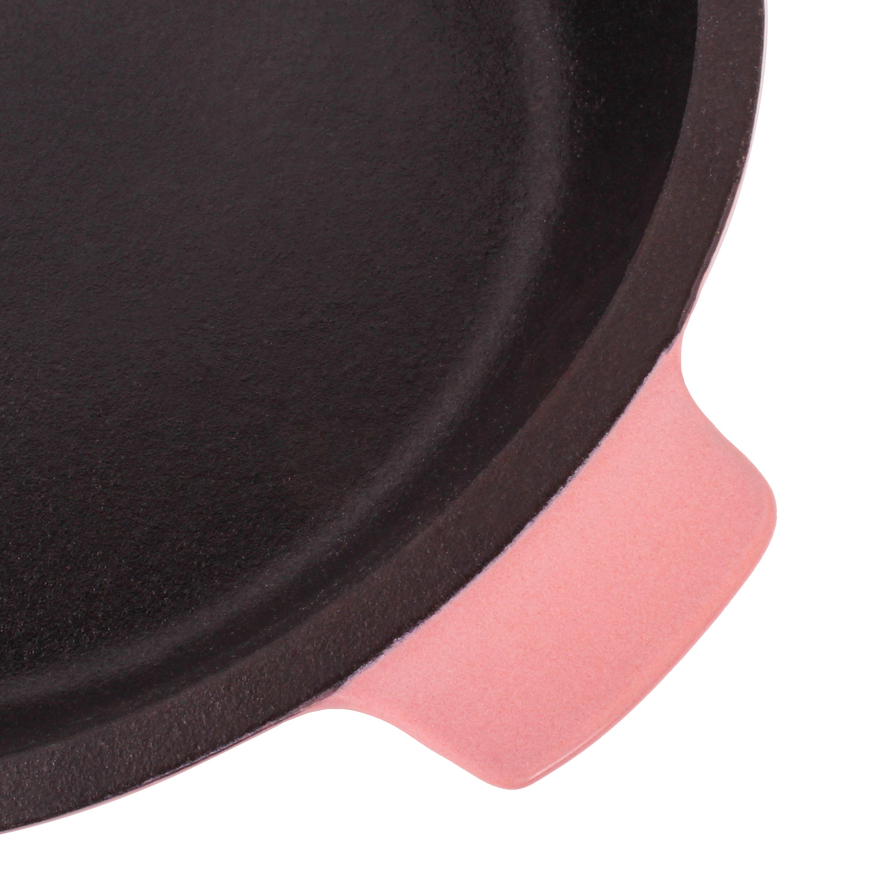 BergHOFF Neo 5-Piece Cast Iron Oval Dutch Oven Set with 10-Inch Fry Pan, 5-Quart & 8-Quart Sizes, Pink - Perfect for Baking, Roasting, and Slow Cooking at Home or Camping