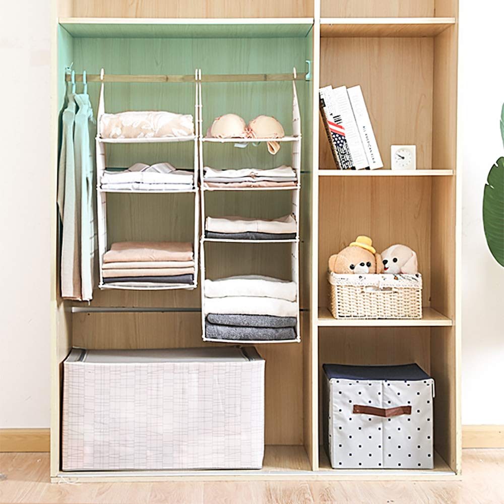 Foldable Hanging Closet Organizer - 5-Layer Space Saving Wardrobe Storage Rack for Clothes, Shoes & Accessories | Perfect for Small Spaces, Dorm Rooms & Apartment Organization