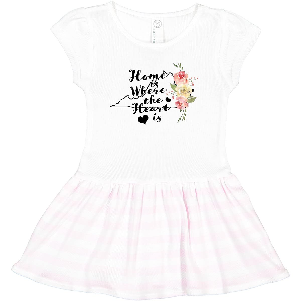 Inktastic Virginia Home is Where The Heart is Watercolor Print Toddler Dress - Cute Outfit for Baby Girls, Playdates & Family Photos