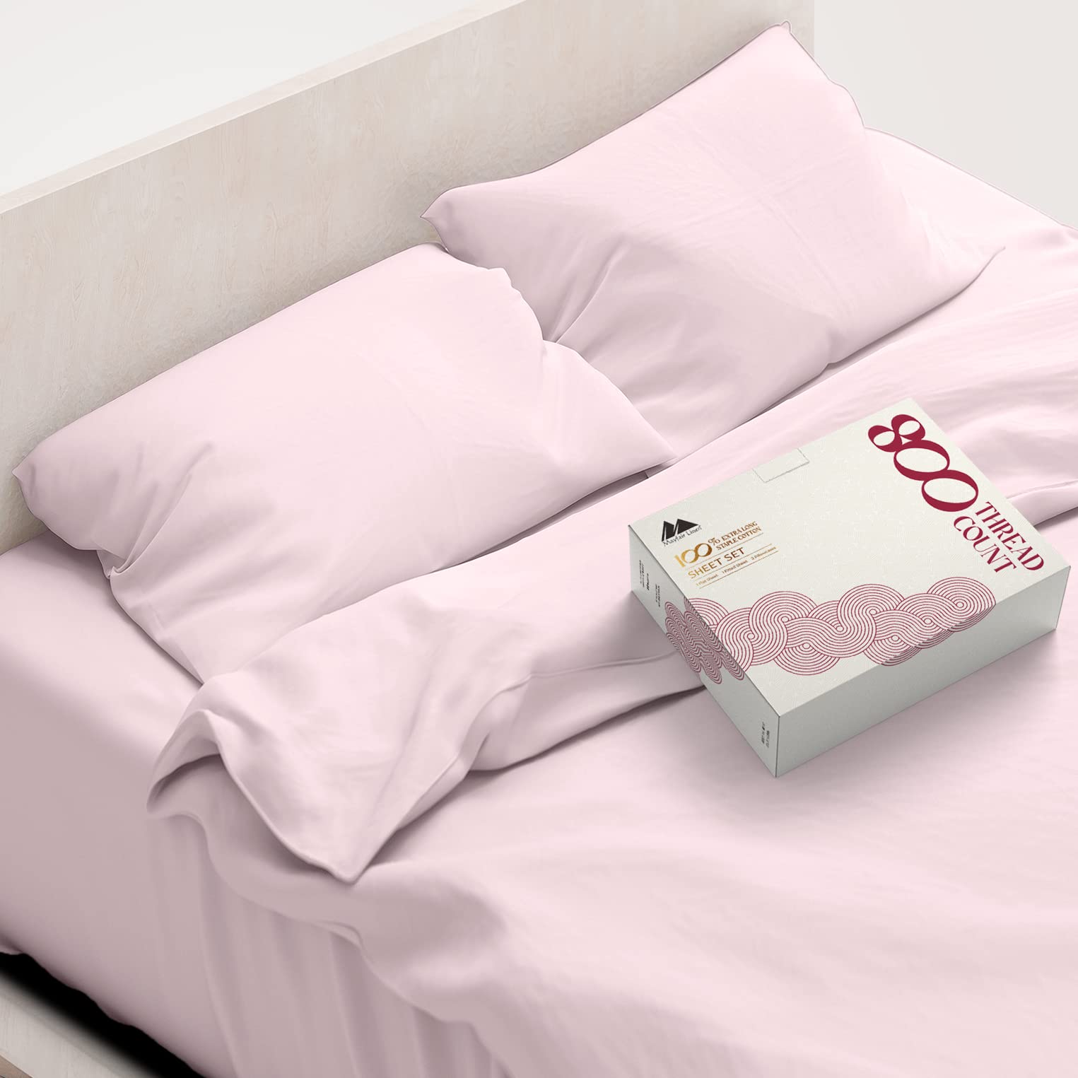 Luxury 800 Thread Count Egyptian Cotton Sheets - Queen Size Bedding Set, Sateen Weave Deep Pocket Fits Mattress Up to 16