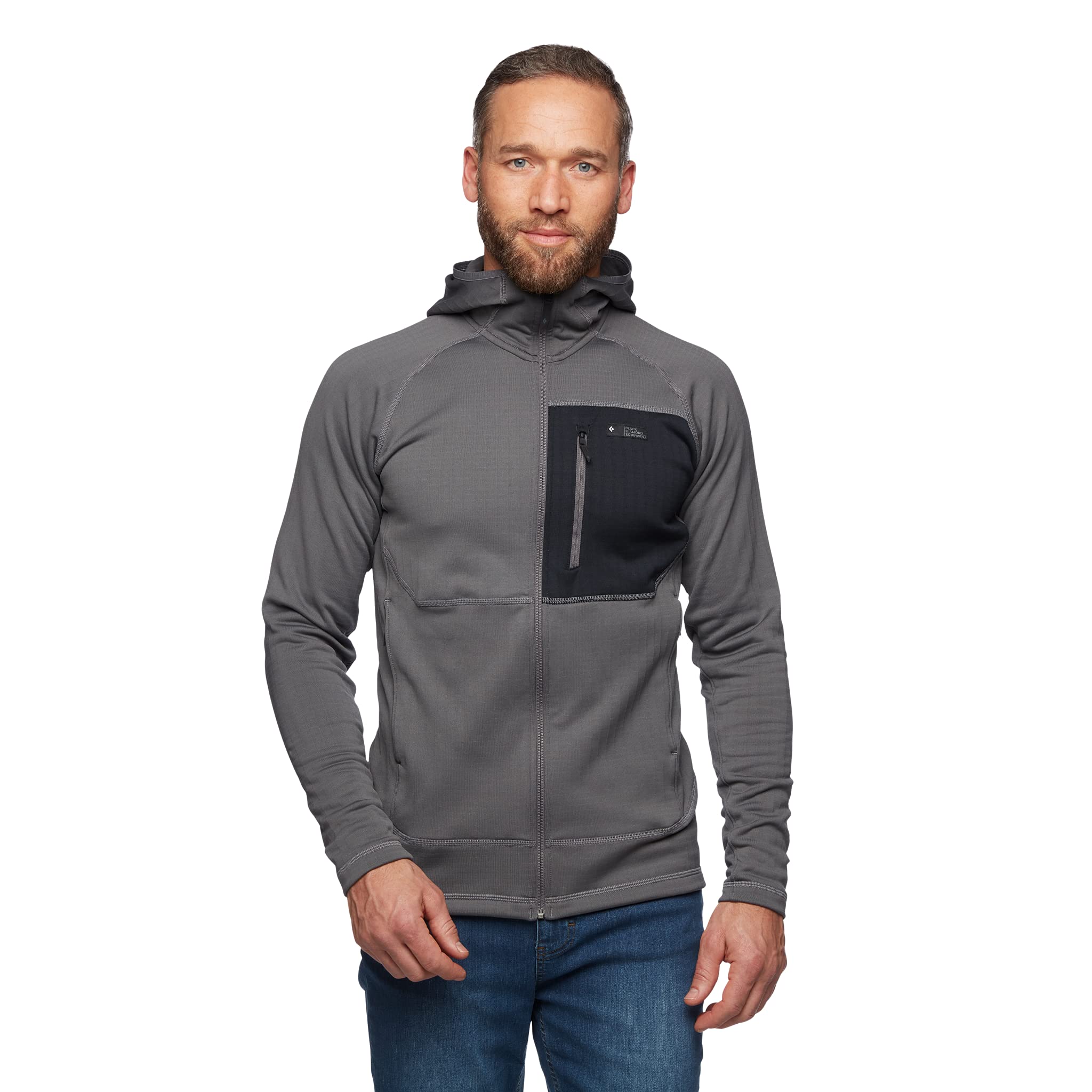 Black Diamond M Factor Hoody - Granite Small for Outdoor Climbing