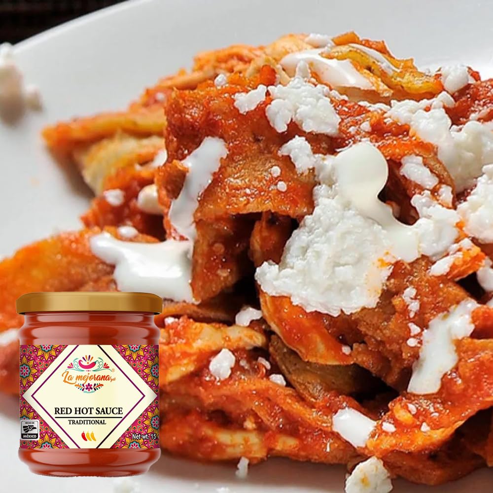Authentic Jalisco Style Hot Sauce for Chilaquiles - Spicy Tomato Salsa - 100% Natural & Preservative-Free - Traditional Mexican Recipe - 16oz Bottle - Perfect for Tacos, Enchiladas & Breakfast Dishes
