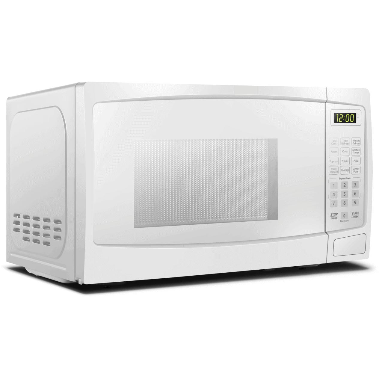 Danby 20-Inch Countertop Microwave Oven, 1.1 cu.ft with Auto Defrost - Compact Space-Saving Design for Small Kitchens, Dorms & Offices (DBMW1120BWW)