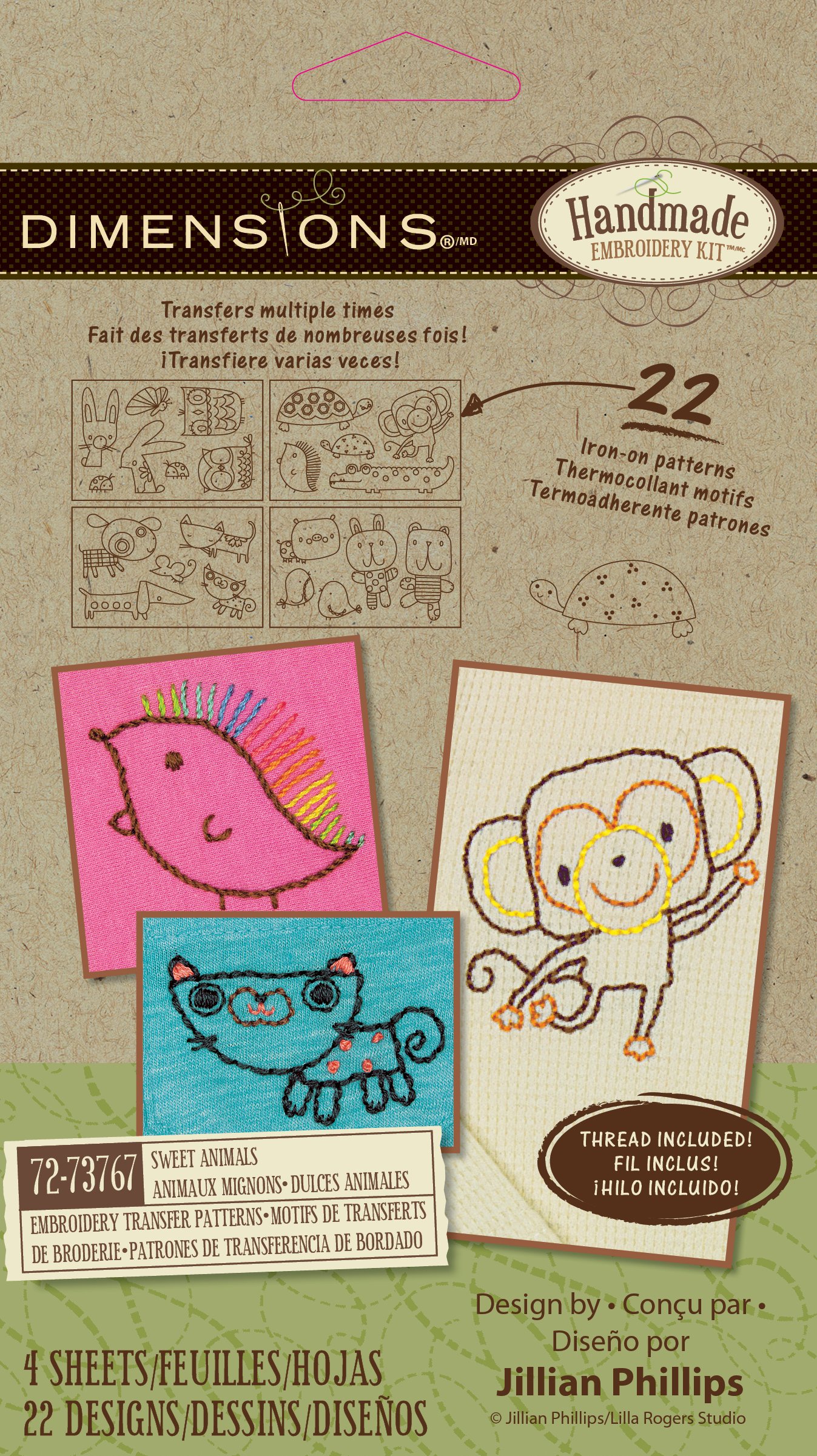 Sweet Animals Embroidery Transfer Patterns for Needlecrafts - DIY Home Decor, Gifts & Scrapbooking Projects