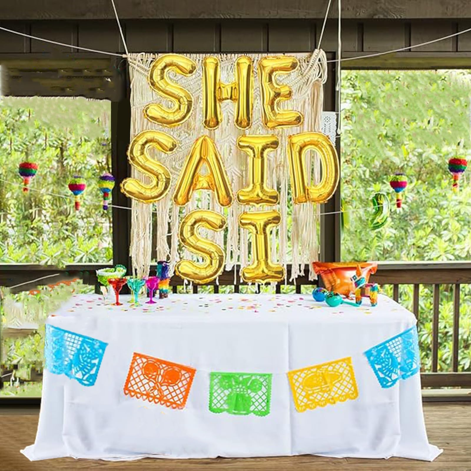 Gold She Said Si Balloons Banner - Mexican Fiesta Bachelorette Party Decorations for Engagement, Wedding & Bridal Shower | Perfect for Proposal Parties, Photo Backdrops & Celebration Decor