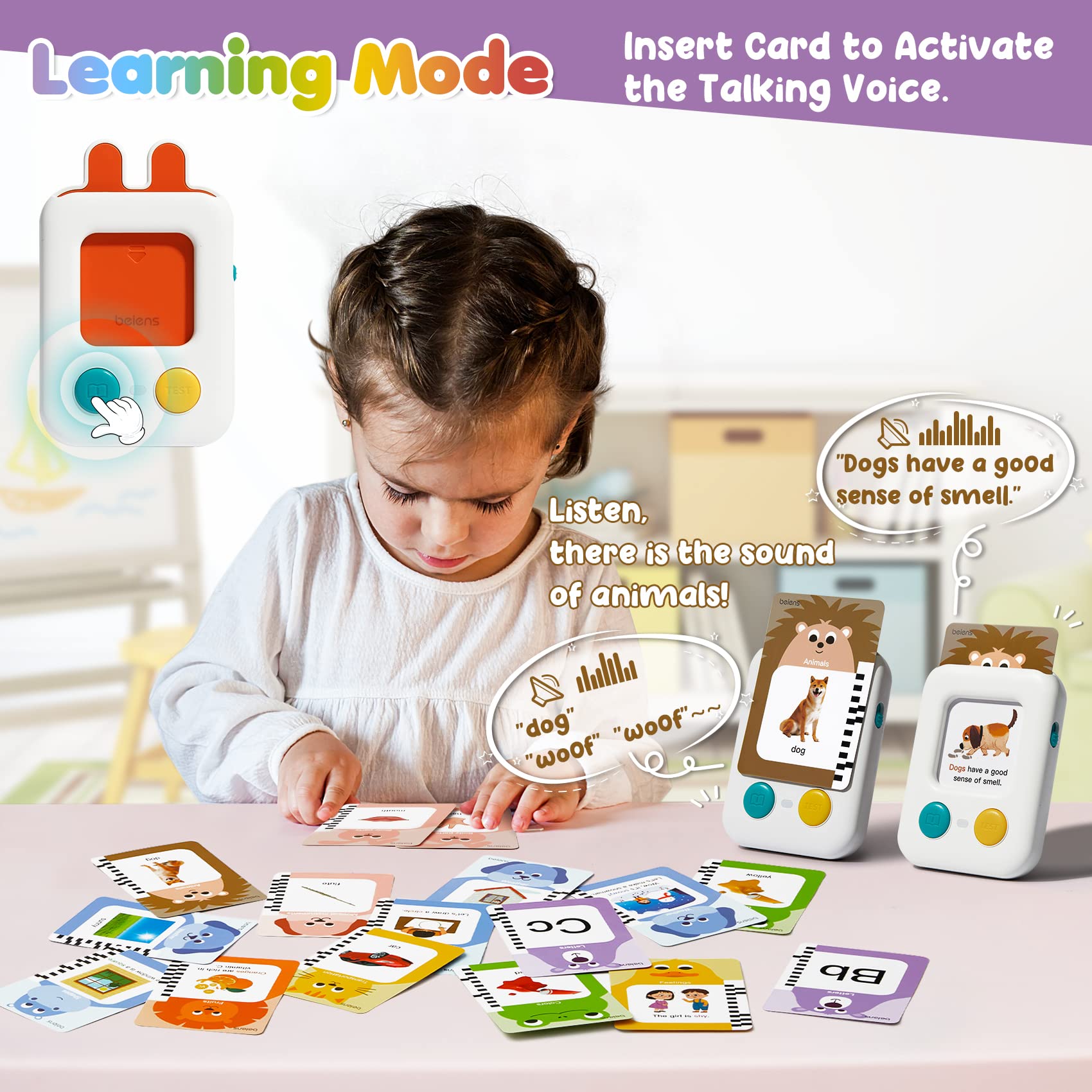 Beiens Talking Flash Cards for Toddlers 2-6 Years Old | 240 Sight Words Learning Toys | Speech Therapy & Autism Sensory Toys | ABC Montessori Educational Toys for Preschoolers | Perfect for Home, Classroom & Travel Learning