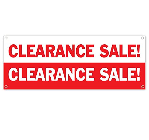 13 oz Heavy-Duty Vinyl Clearance Sale Banner - Single-Sided with Metal Grommets, Durable Non-Fabric Sign for Store Promotions & Outdoor Events