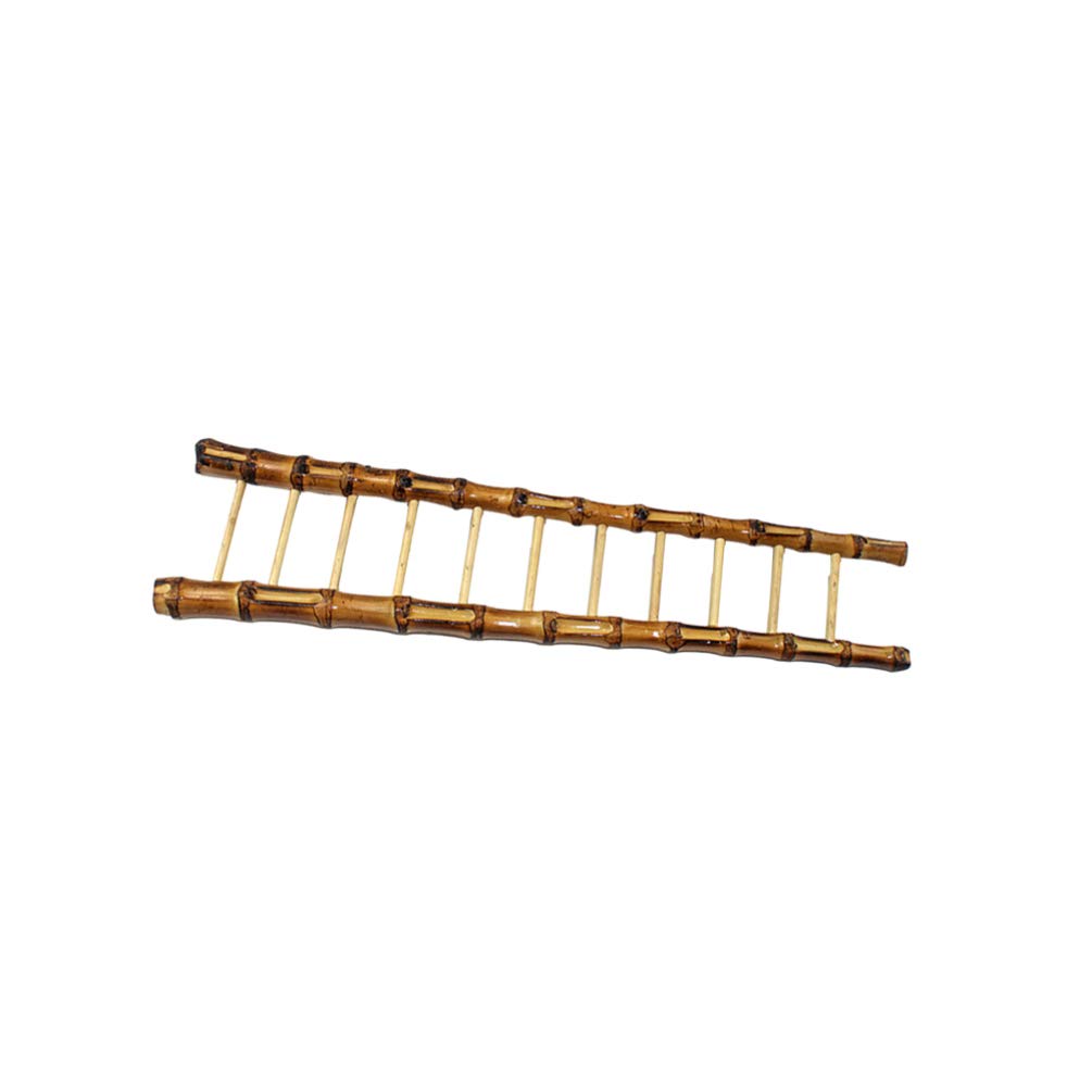Miniature Wood Ladder for Fairy Garden & Dollhouse - Small Bamboo Step Ladder for DIY Landscape, Yard, and Home Decoration | Perfect for Miniature Scenes, Fairy Gardens, and Dollhouse Accessories