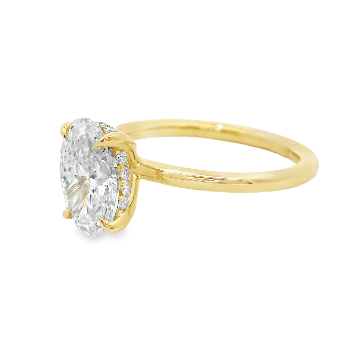 2.16 TCW Oval Lab-Grown Diamond Hidden Halo Engagement Ring in 14K Yellow Gold - Perfect for Proposals, Anniversaries & Bridal Jewelry