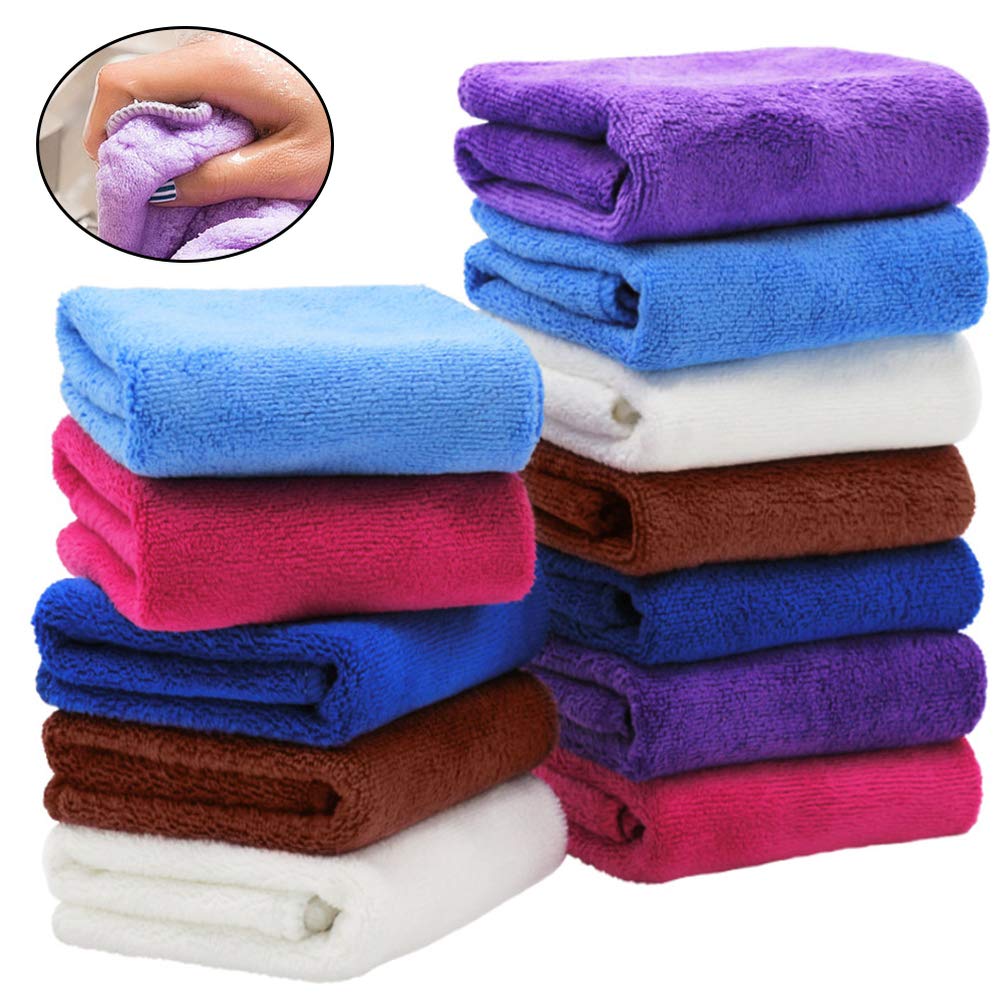KESYOO 10-Pack Premium Microfiber Kitchen Towels - Super Absorbent Dish Cloths, Cleaning Rags & Scrub Towels for Dishes, Countertops & Household Cleaning - Quick-Dry Water Wipes for Kitchen & Bathroom Use