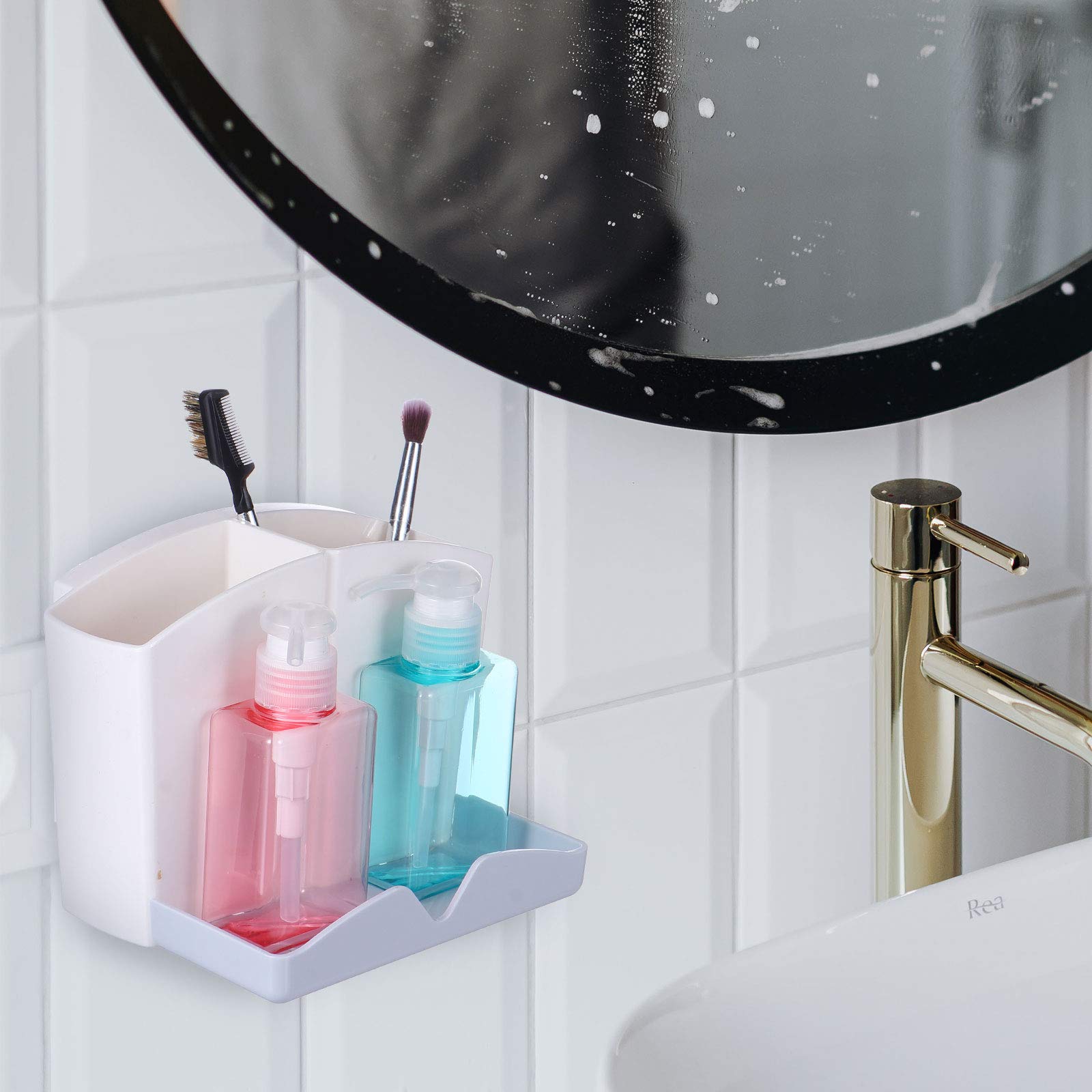 BESPORTBLE Bathroom Shelf Organizer - Wall Mounted Toothbrush & Toothpaste Holder - Space Saving Storage Rack for Bathroom, Toilet, Kitchen - Perfect for Small Spaces & Home Organization