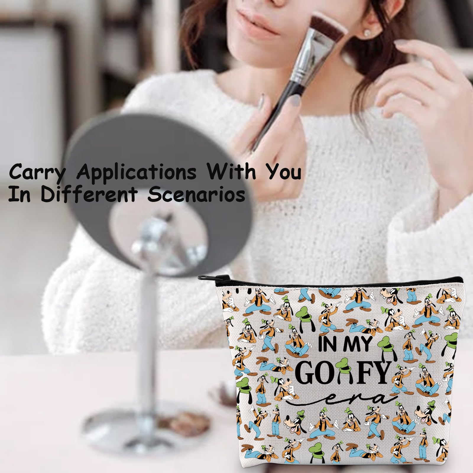 TSOTMO Cartoon Dog Makeup Bag - Cute Movie Character Gift for Dog Lovers & Pet Owners - Perfect for Travel, Cosmetics Storage & Fan Gifts