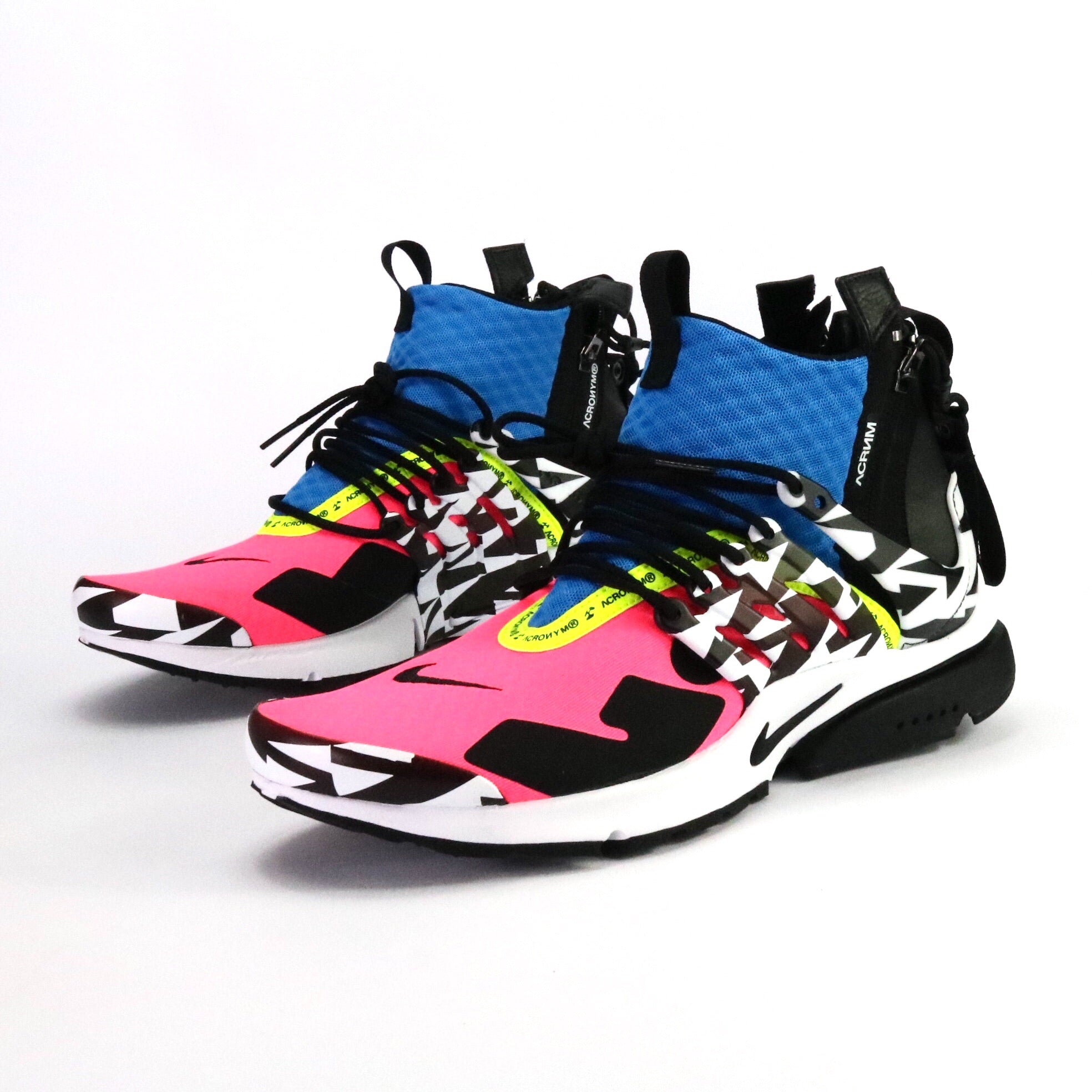 Nike Air Presto Mid Acronym - Racer Pink/Black/Photo Blue Running Shoes for Men | Lightweight Comfortable Sneakers for Gym, Workout & Streetwear Fashion