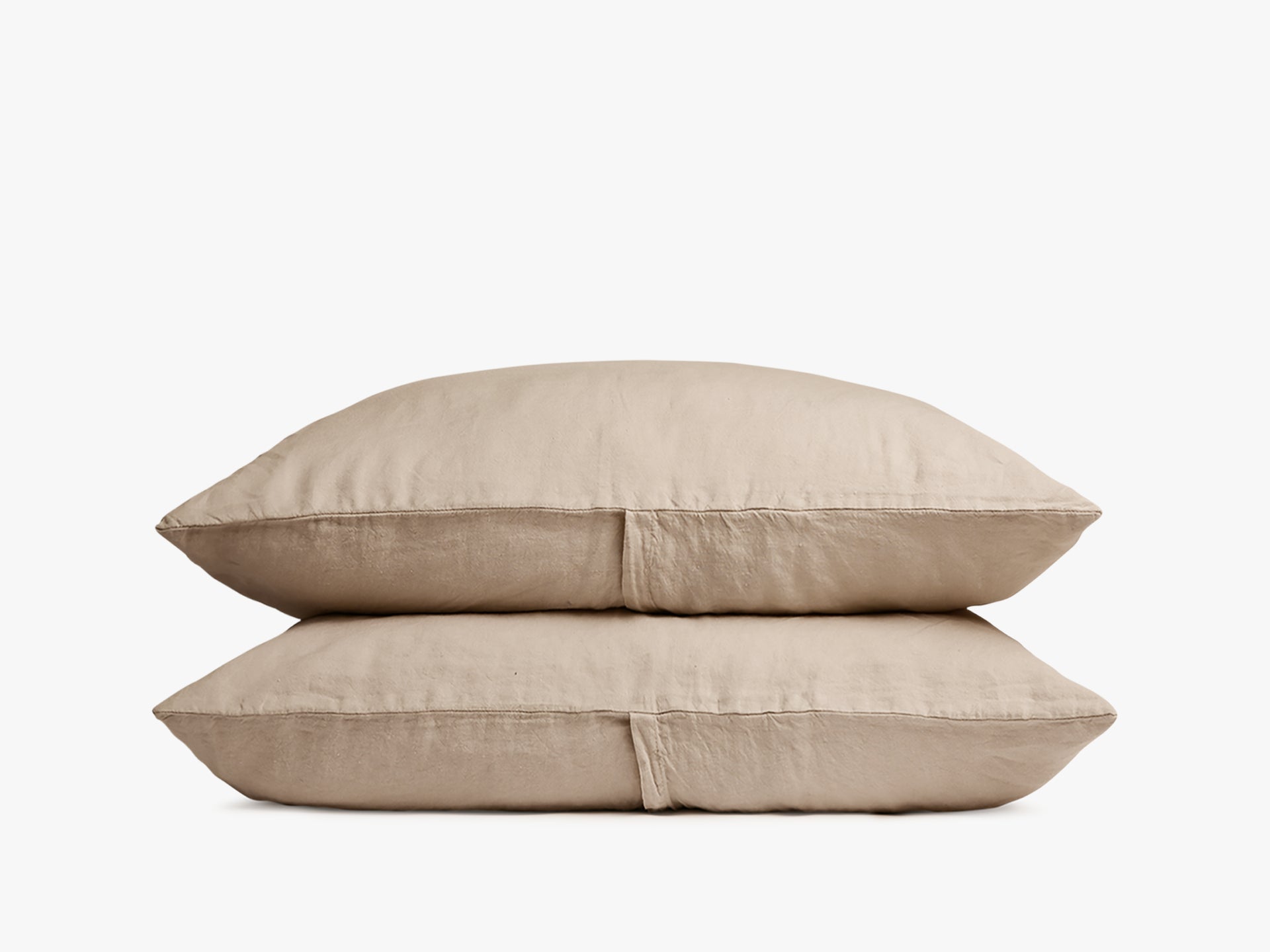 Premium 100% Linen Pillowcase Set - Breathable & Hypoallergenic (Toast Color) for Bedroom, Home Decor & Spa Relaxation
