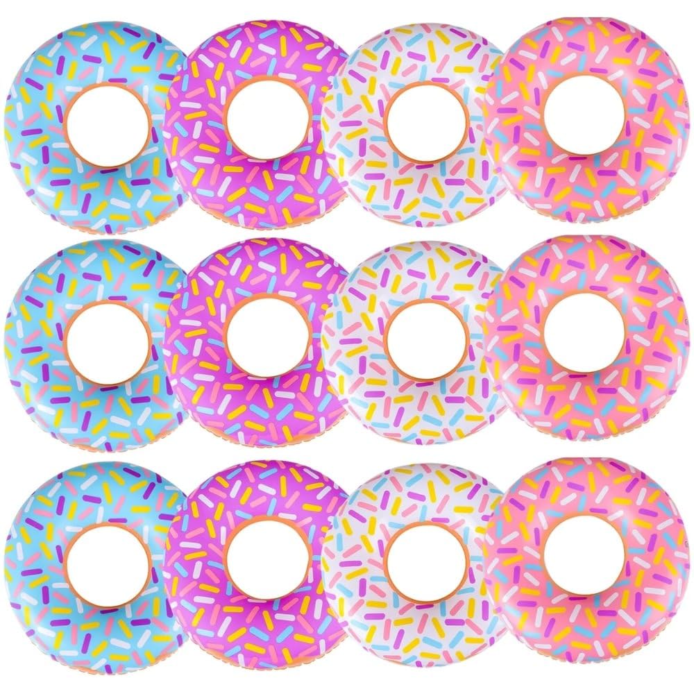 Rhode Island Novelty 18-Inch Giant Inflatable Donut Pool Float - Fun Summer Pool Party Decor & Beach Accessory for Adults & Kids