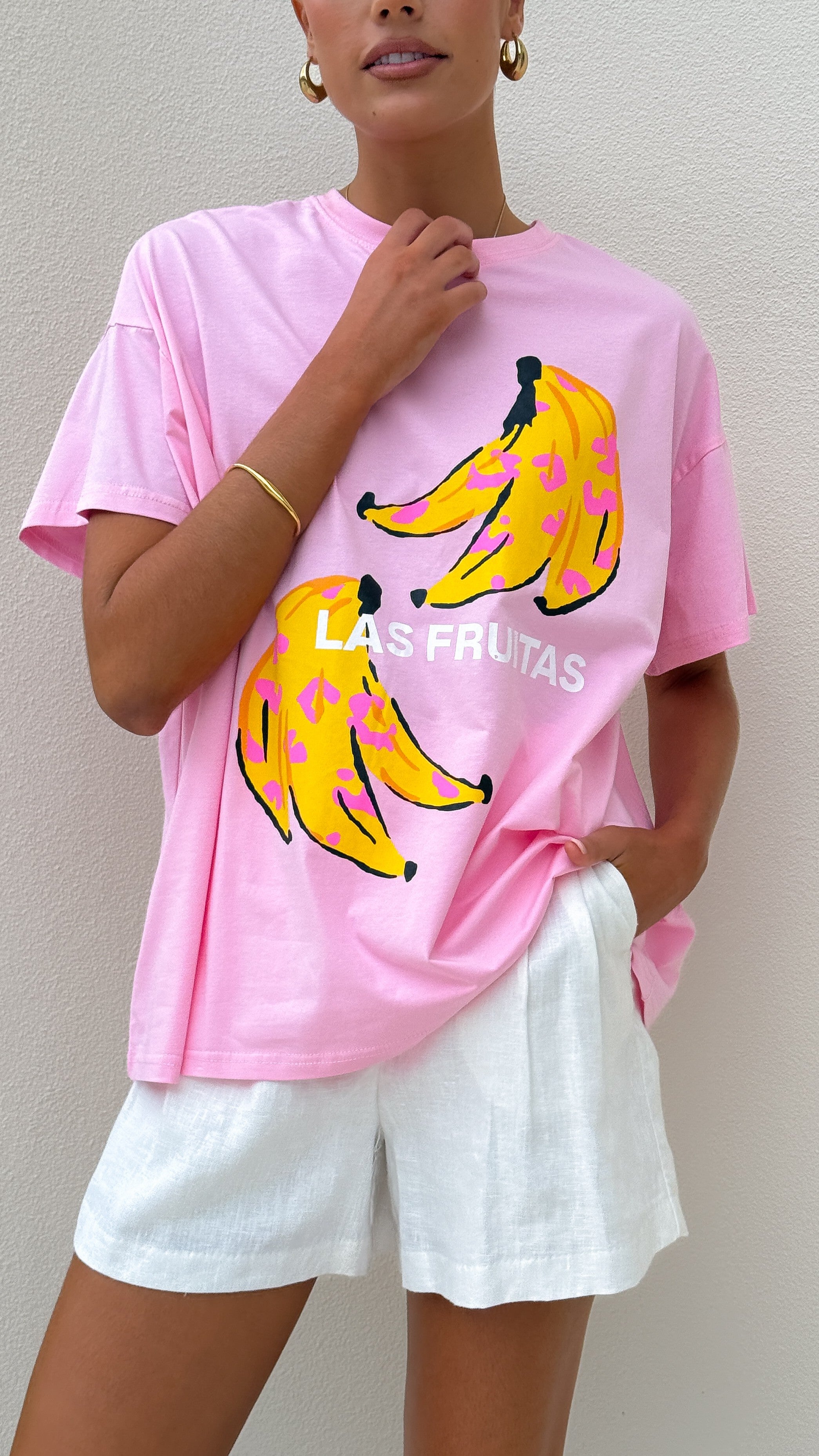 Las Fruitas Women's Pink Tops - Casual Blouse for Summer Outfits, Beach Wear & Date Nights