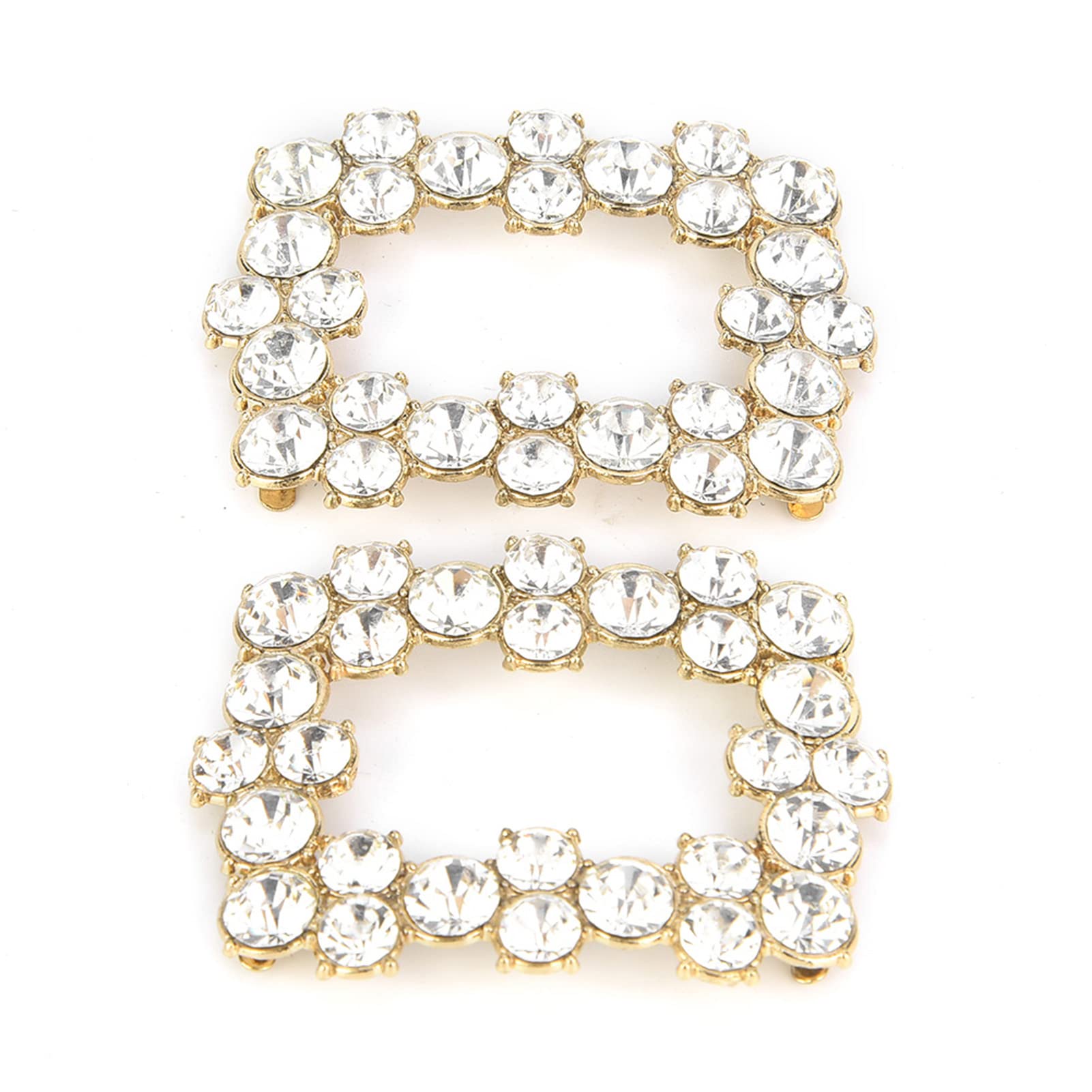 **Elegant Rhinestone Crystal Shoe Buckles - 2pcs Shining Metal Shoe Clips for Wedding & Bridal Shoes | Perfect for Bridesmaids, Prom, and Formal Events**