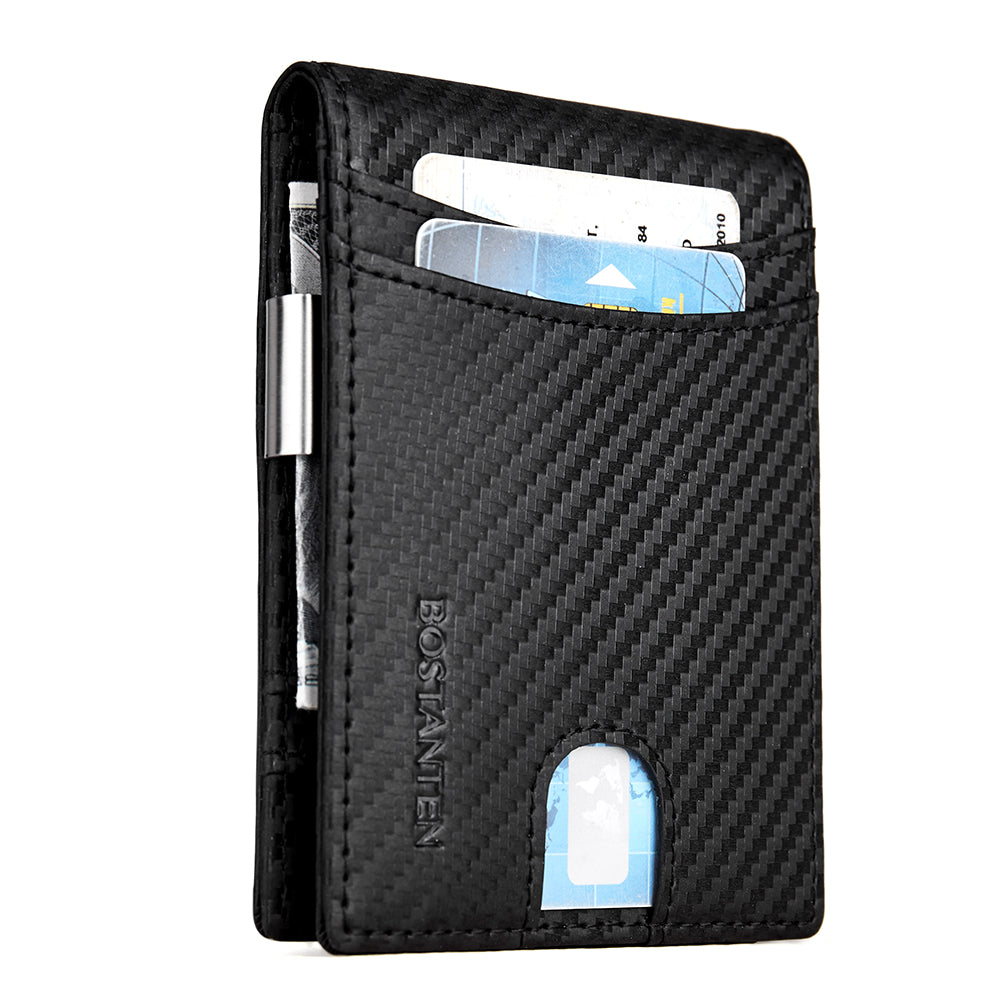 Premium RFID Blocking Leather Bifold Wallet for Men - Slim & Secure Wallet for Everyday Use, Travel & Business (Black)