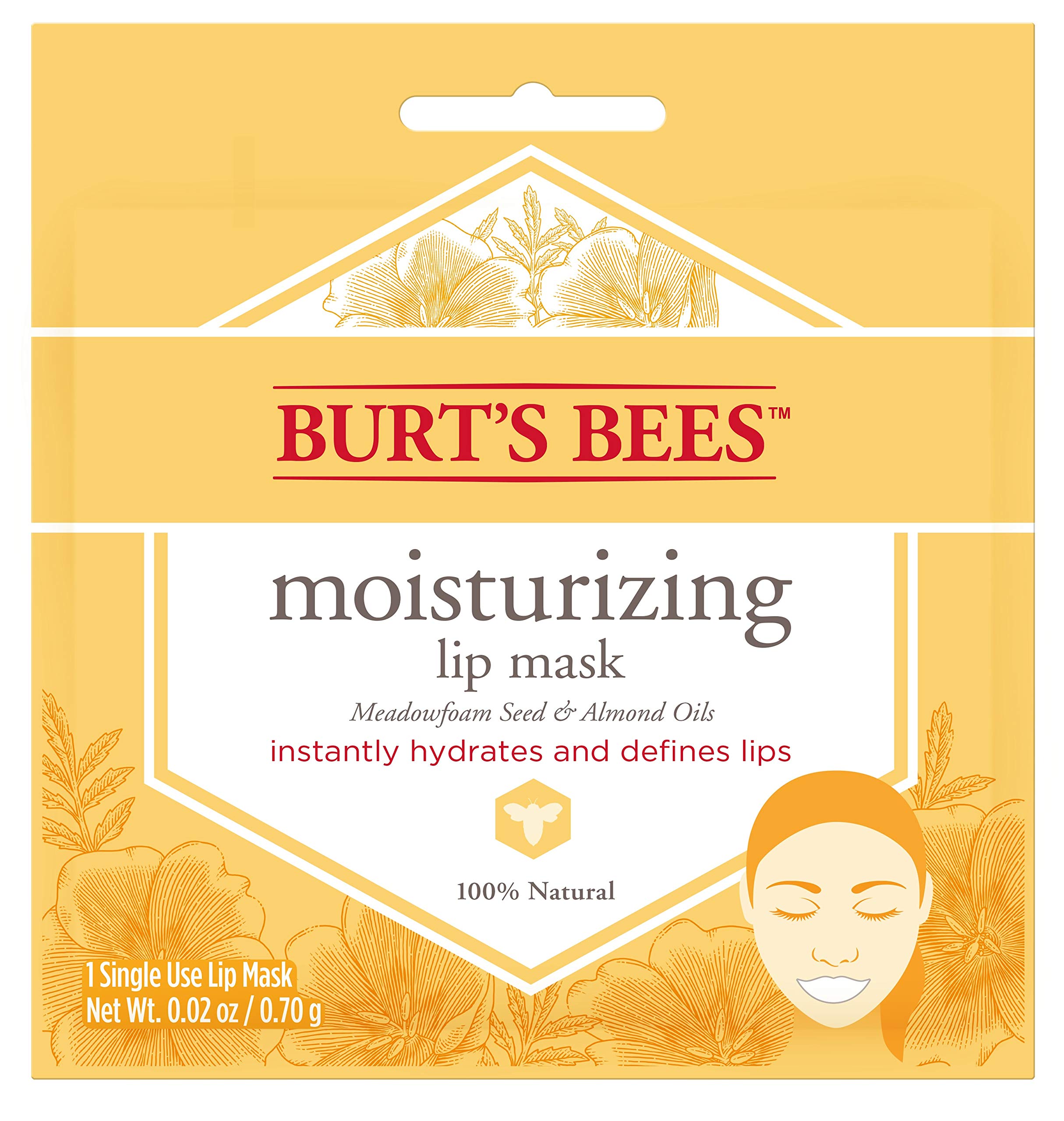 Burt's Bees 100% Natural Moisturizing Lip Mask - Hydrating & Conditioning Lip Care for Dry Lips (6 Count) | Perfect for Overnight Treatment, Winter Lip Care & Daily Nourishment