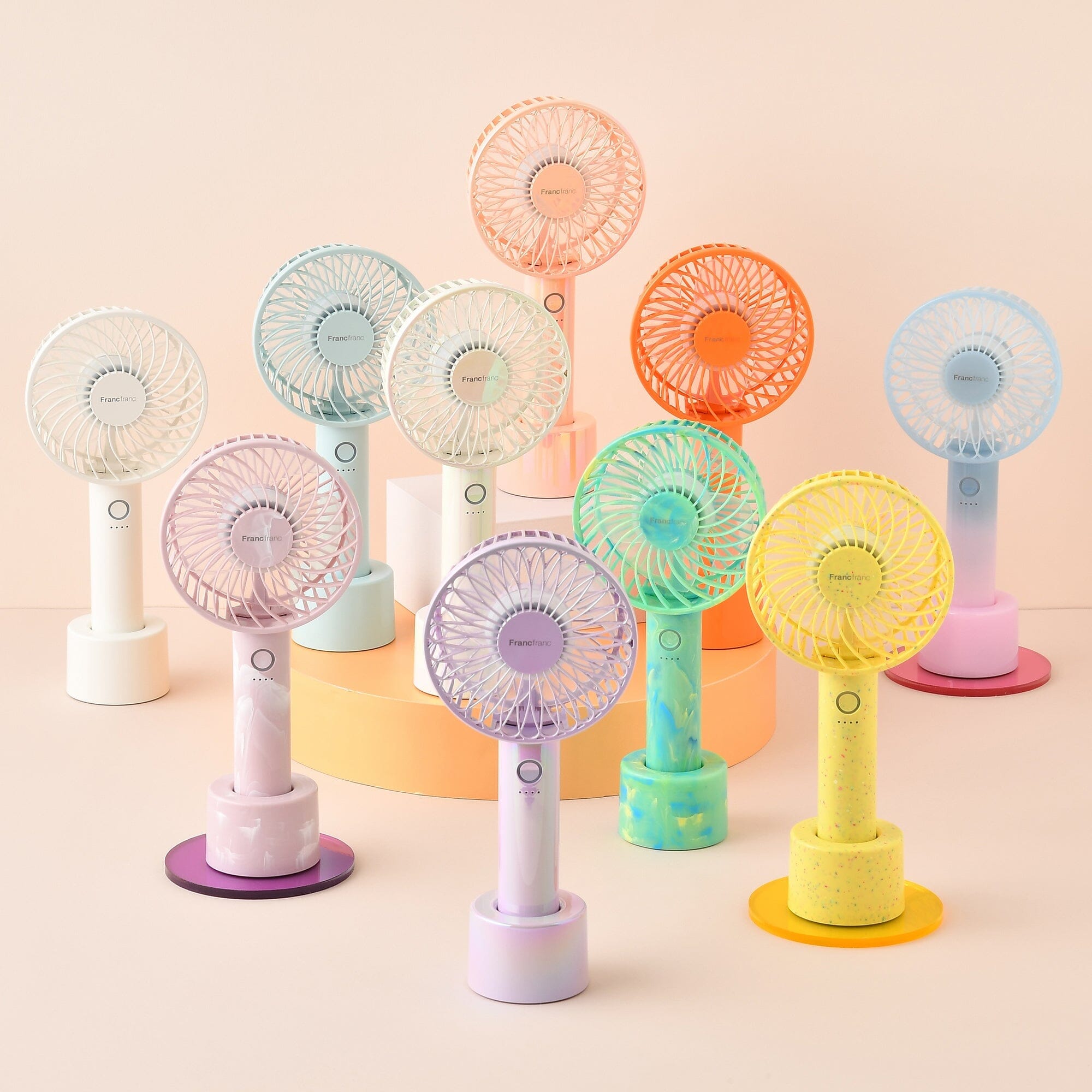 FRAIS Portable Handheld Fan - White | USB Rechargeable Mini Fan for Travel, Office, and Outdoor Use