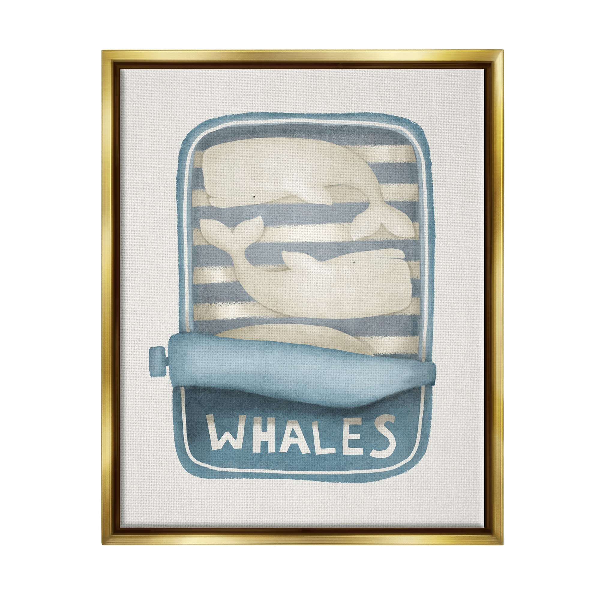 Stupell Industries Whimsical Whale Tuna Can Art Print - Sea Life Illustration by Leah Straatsma - Perfect for Beach House Decor, Kids Room & Coastal Themed Spaces
