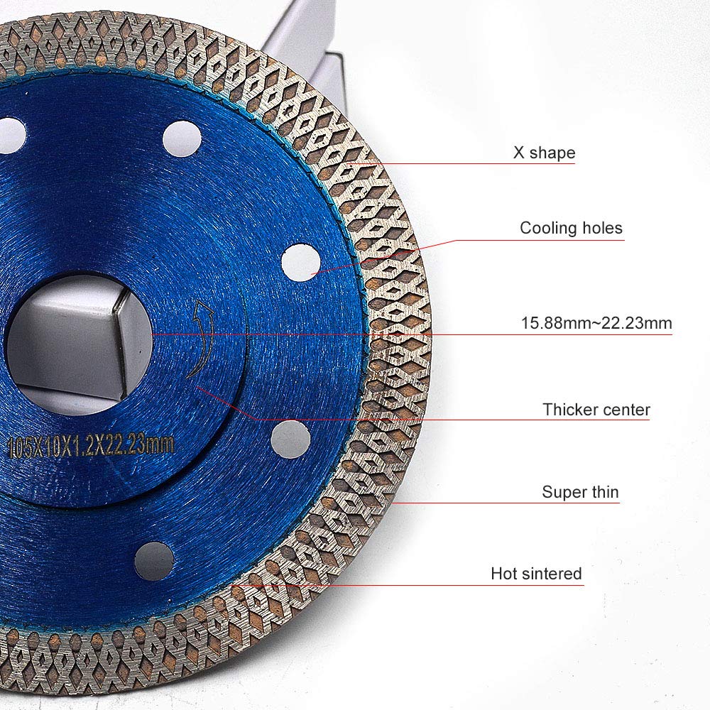 4 Inch Ultra Thin Diamond Tile Blade - Premium Porcelain Saw Blade for Cutting Porcelain, Granite & Marble - Perfect for DIY Home Renovation & Professional Tile Installation (4 Inch)