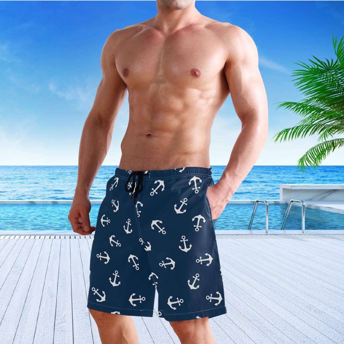 Visesunny Men's Quick Dry Swim Board Shorts - Lightweight Beach Swimwear for Running, Surfing & Outdoor Activities | Perfect for Swimming, Sports & Summer Vacations