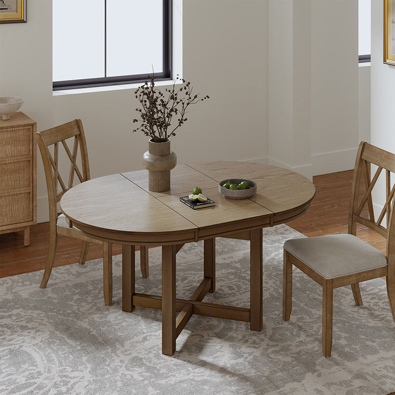 Extendable Dining Table with Rubber Wood Frame - Expandable for 6 to 8 People - Perfect for Small Spaces & Family Gatherings