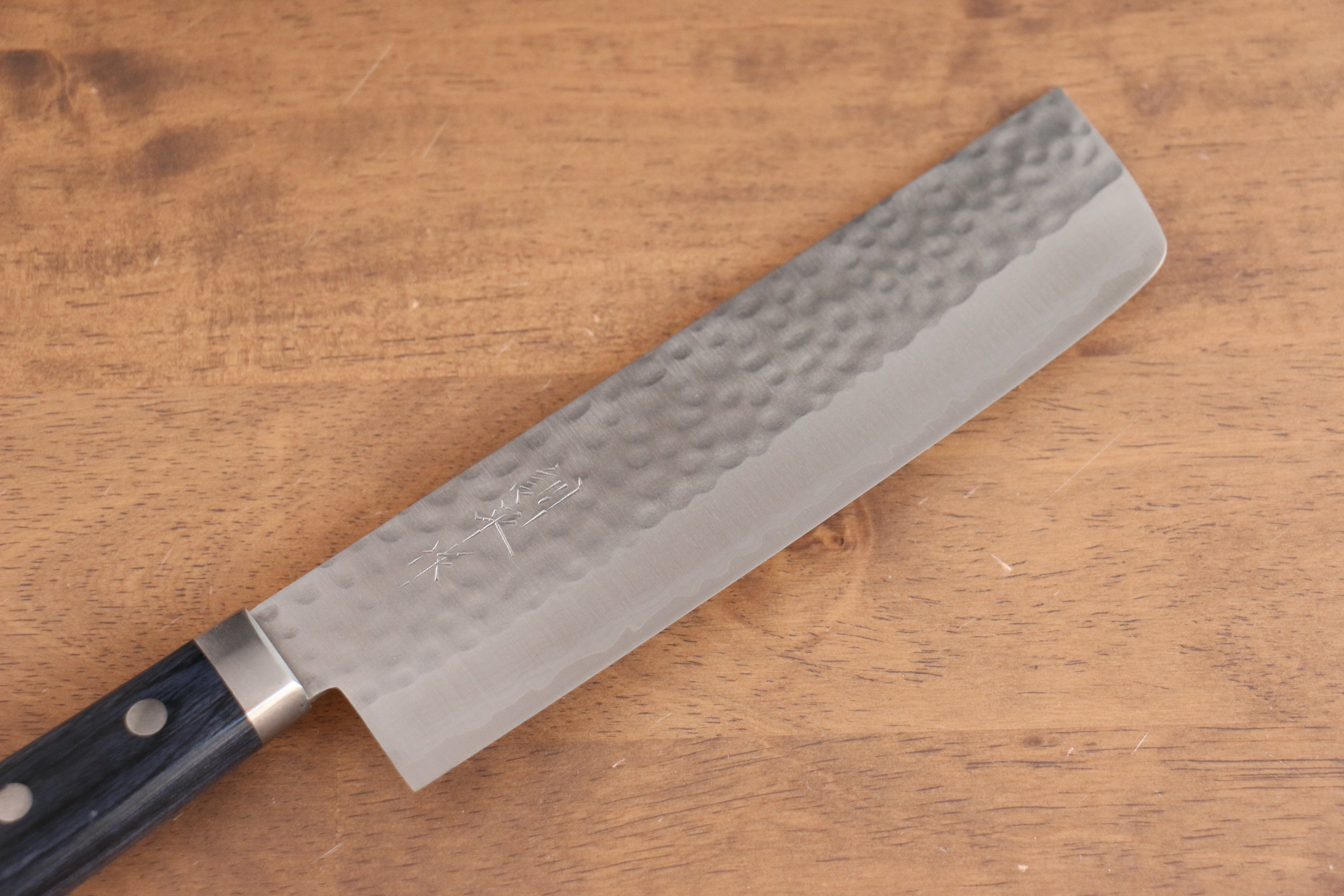 Premium Kunihira Kokuryu VG10 Hammered Damascus Usuba Knife 165mm - Japanese Chef Knife with Navy Blue Pakkawood Handle - Perfect for Sushi, Vegetables & Precision Cutting
