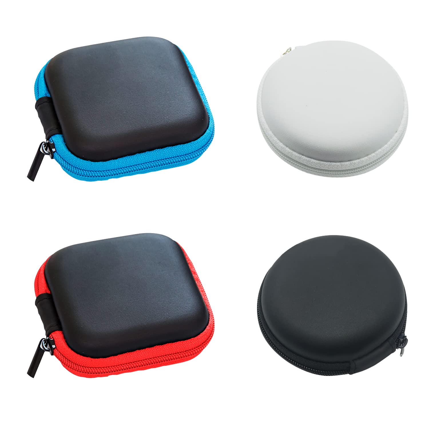4-Pack Premium Headphone Storage Cases - Portable Earphone Organizer Box with Multi-Functional Protection for AirPods, Earbuds & Earplugs (2 Styles & 4 Colors) - Perfect for Travel, Gym & Daily Use