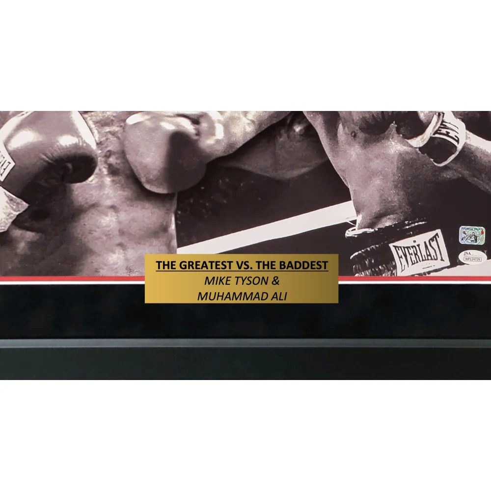 Mike Tyson vs Muhammad Ali Autographed 16x20 Photo - Framed Boxing Memorabilia with JSA Certificate - Perfect for Sports Collectors, Man Cave Decor & Boxing Fan Gifts