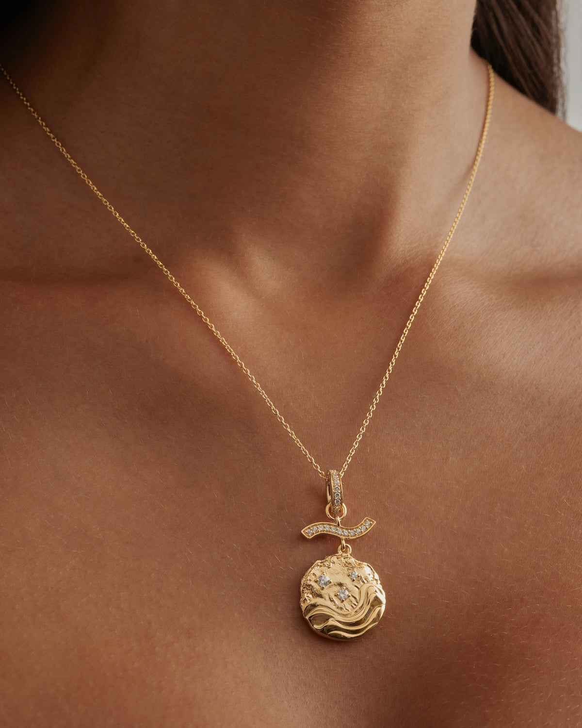 18K Gold Vermeil Flow of Life Necklace - Dainty Minimalist Pendant for Women | Perfect for Everyday Wear, Gift Giving & Special Occasions