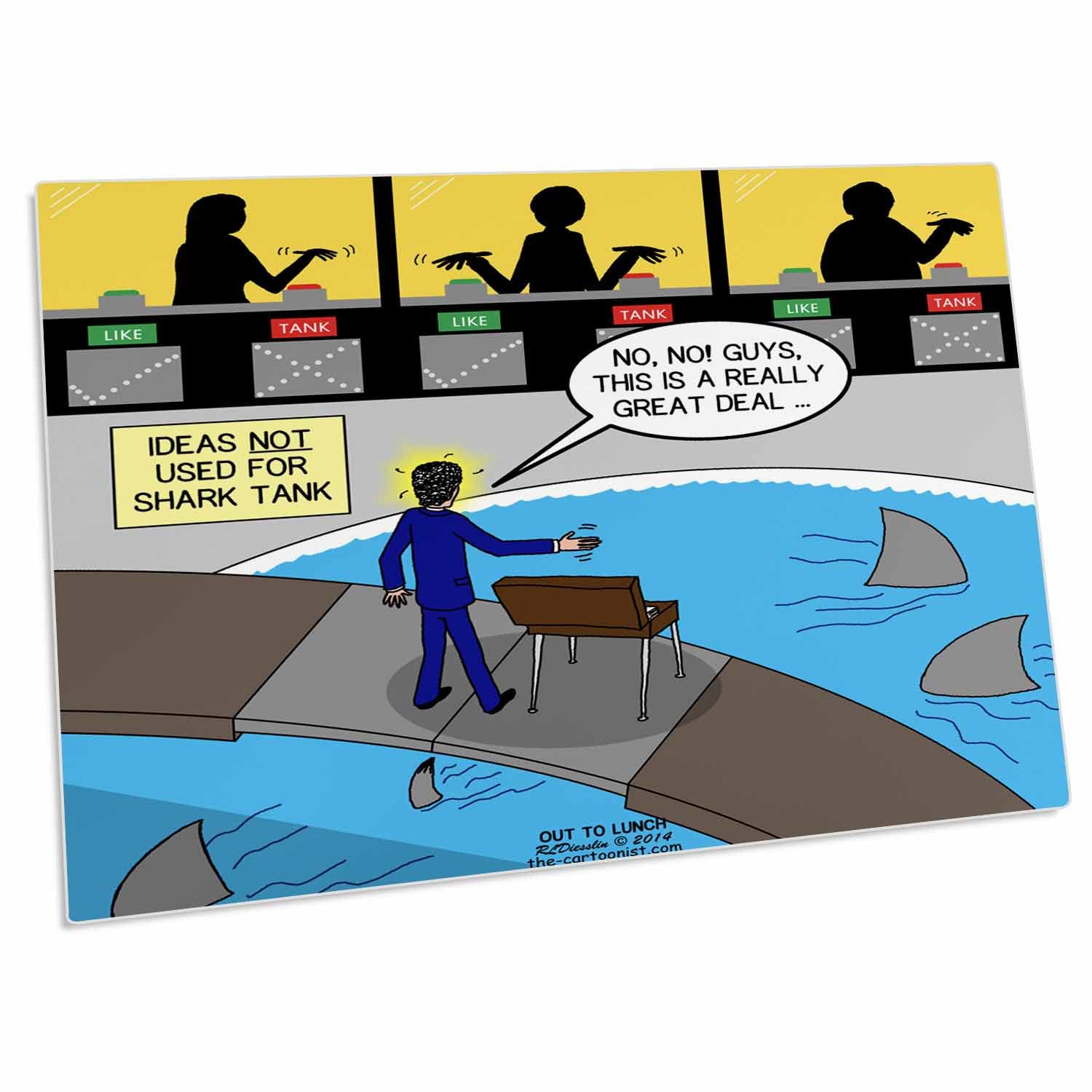3dRose Shark Tank Rejected Ideas Desk Pad Place Mats (dpd-221266-1) - Non-Slip Office & Dining Table Protector for Home and Restaurant Use