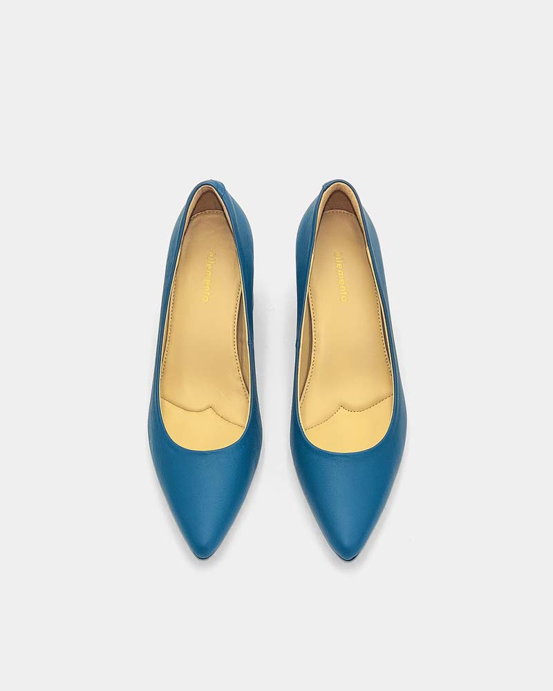 Blue K Leather Block Heel Pumps for Women - Comfortable Office Work Shoes & Stylish Dress Pumps for Party, Wedding & Business Events