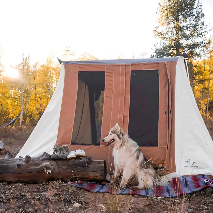 10'x10' Prota Canvas Tent - Heavy Duty Waterproof Camping Tent for Outdoor Adventures, Hiking, and Backpacking